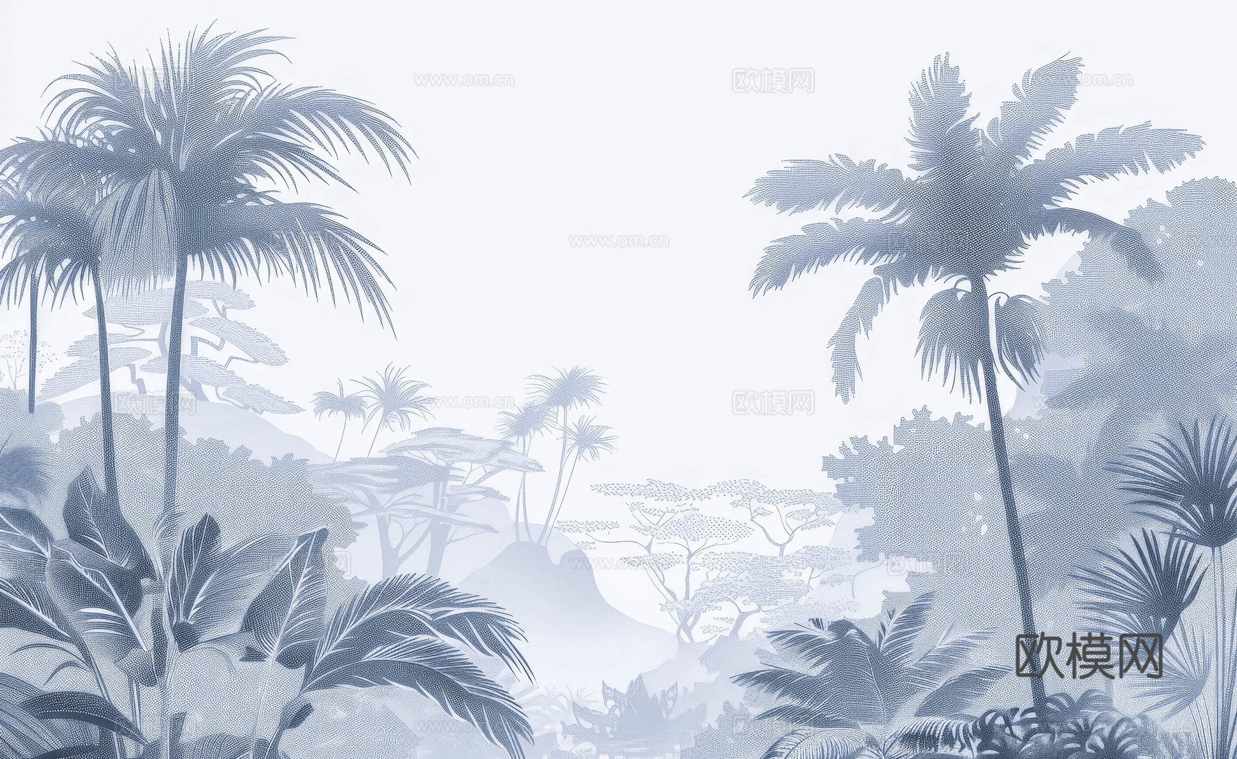 欧式田园热带雨林壁纸下载（渲染图3）