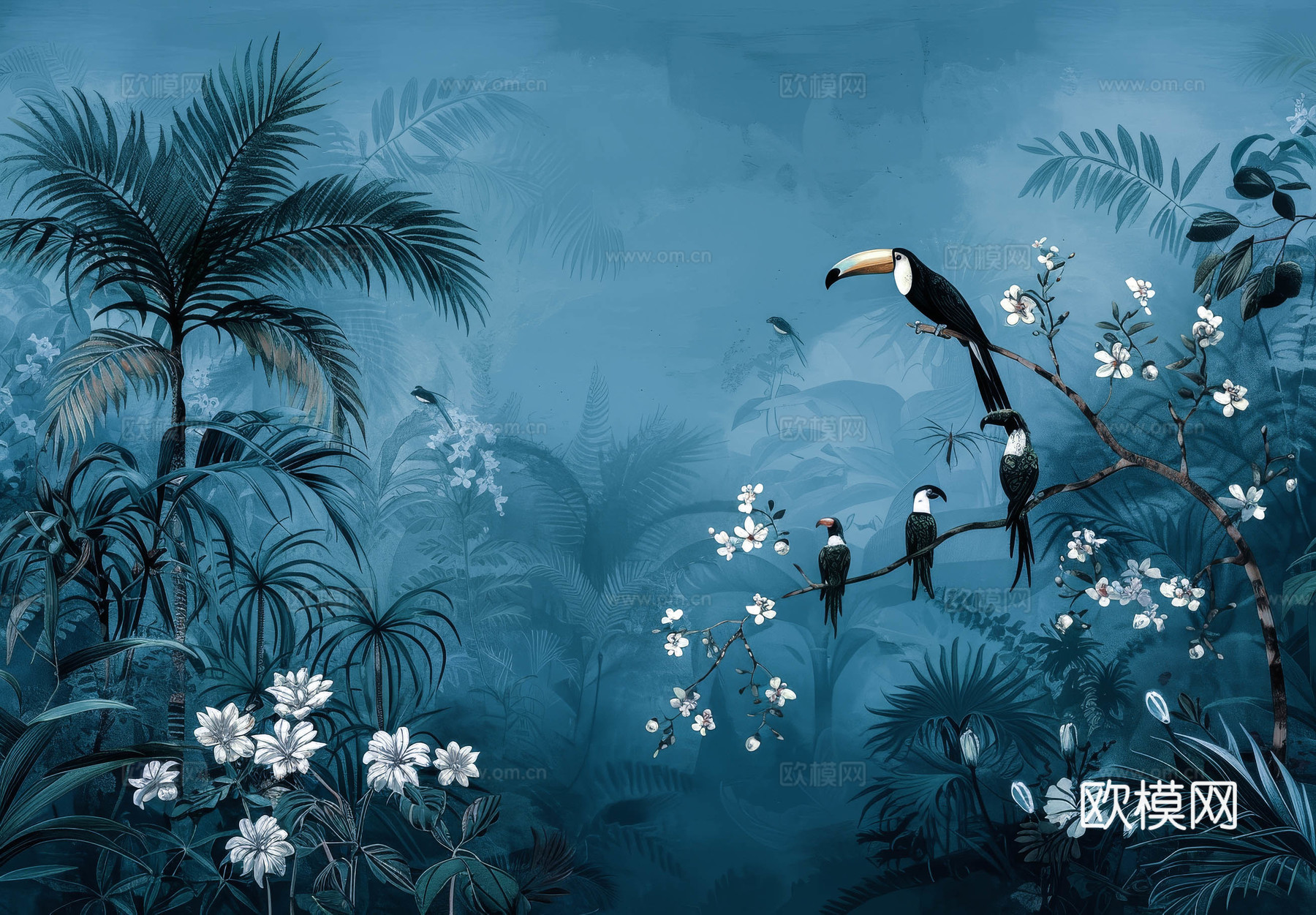 欧式田园热带雨林壁纸下载（渲染图6）