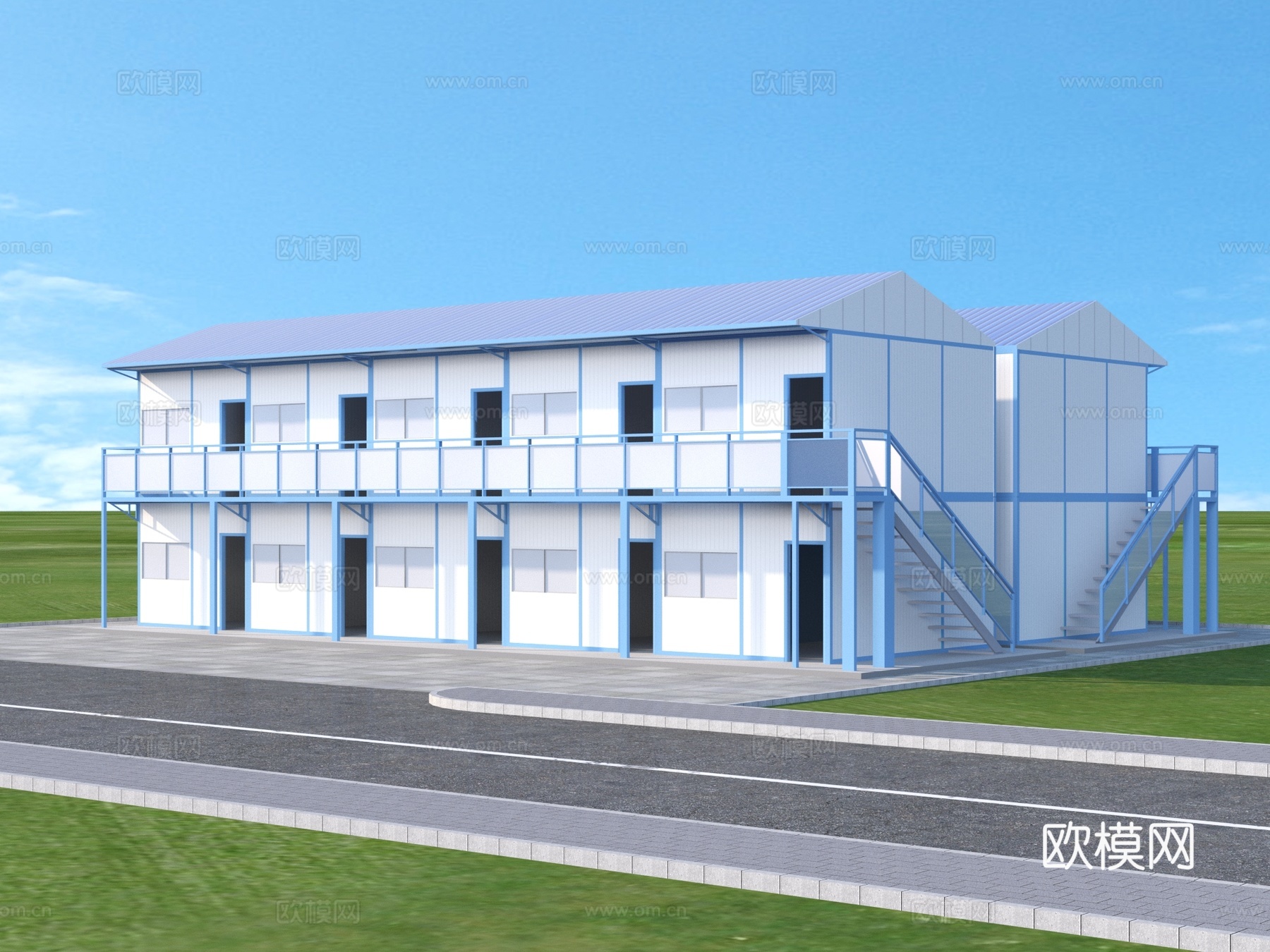 活动板房 施工板房 简易板房3d模型