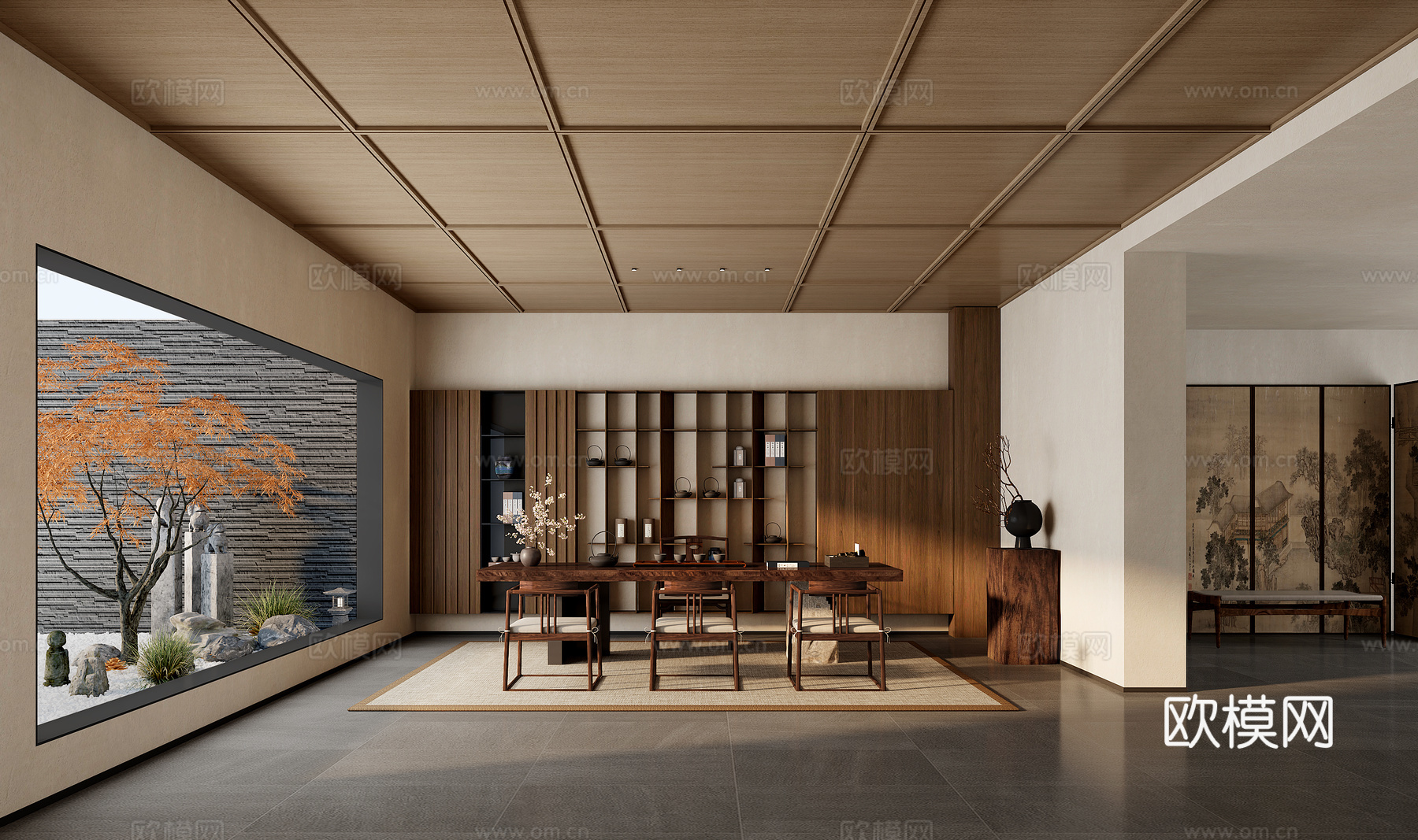 中古茶室3d模型下载