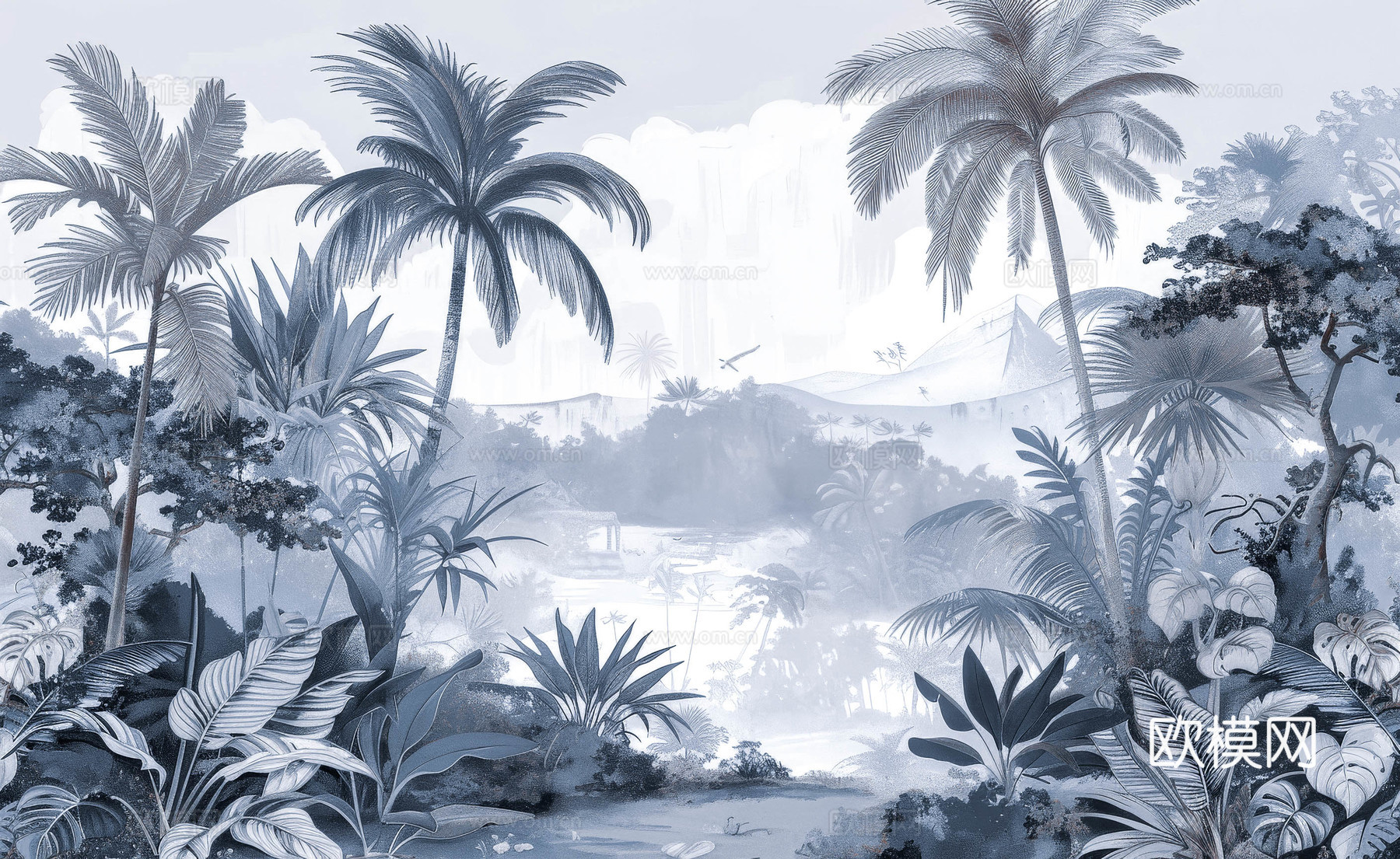 欧式田园热带雨林壁纸下载（渲染图8）