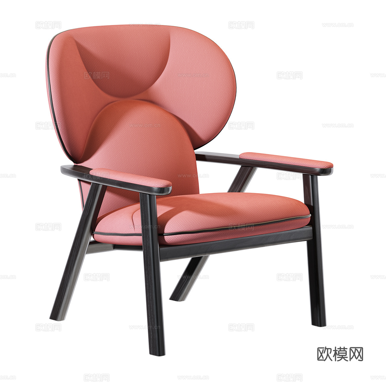 Bross 现代休闲椅 布艺休闲椅 扶手椅 布椅3d模型