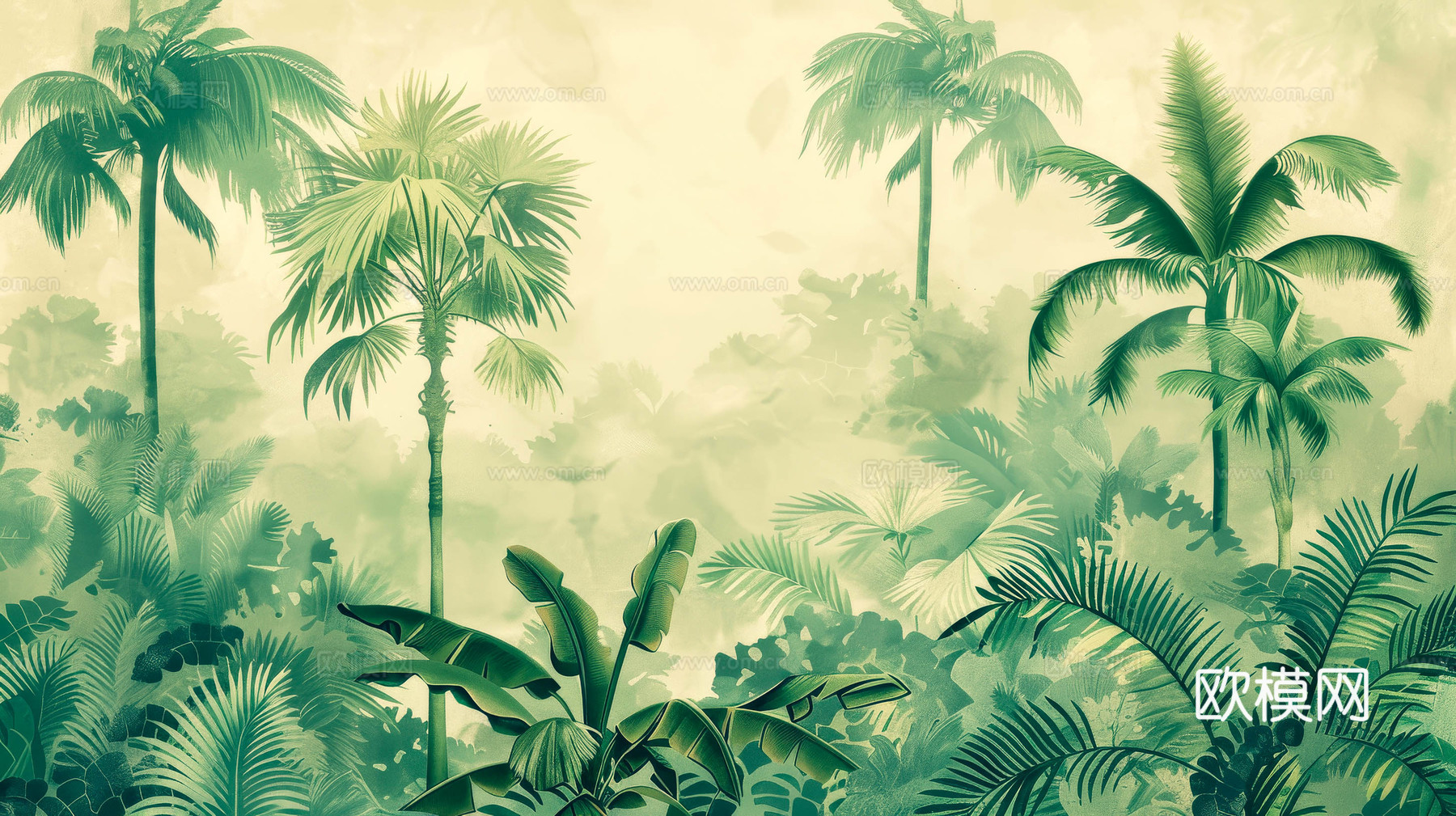 欧式田园热带雨林壁纸下载（渲染图3）