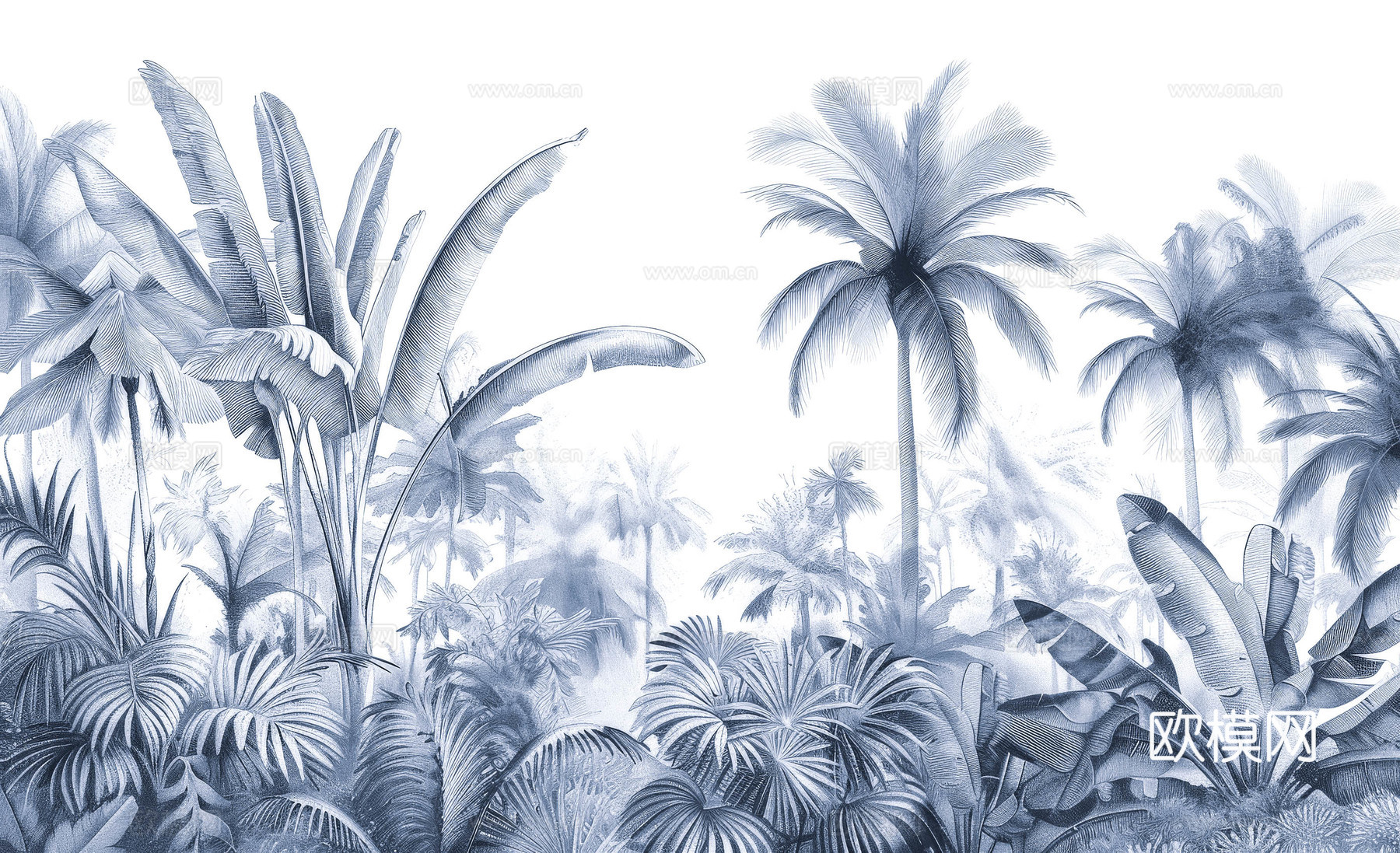 欧式田园热带雨林壁纸下载（渲染图2）