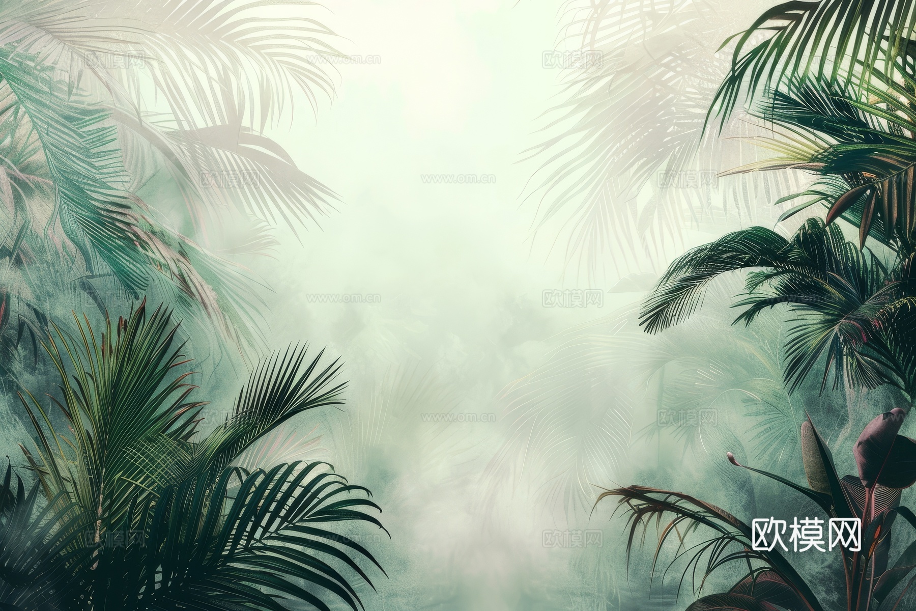 欧式田园热带雨林壁纸下载（渲染图4）