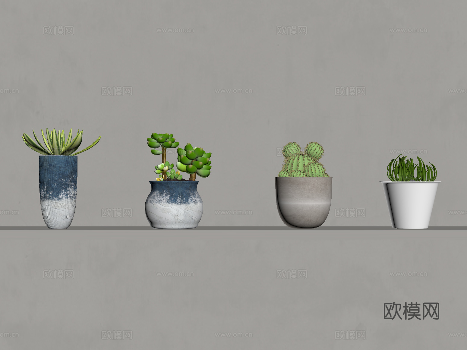 现代绿植盆栽su模型