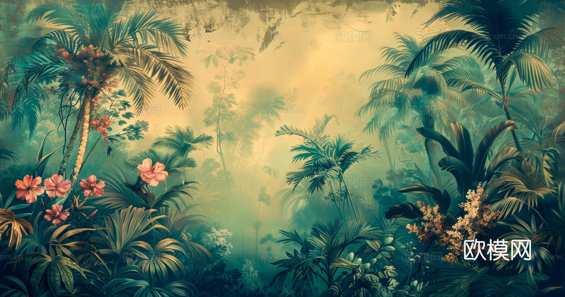 欧式田园热带雨林壁纸下载（渲染图5）