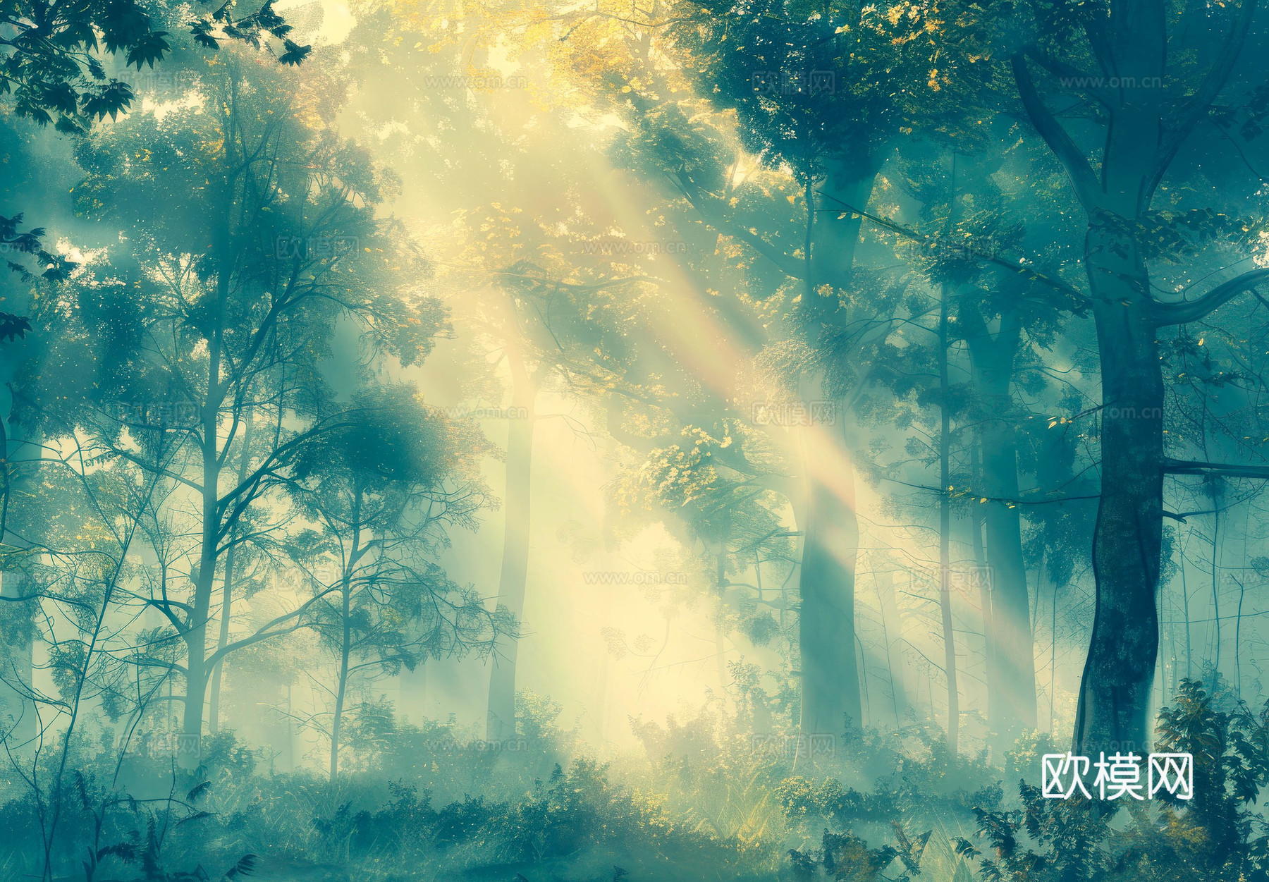 欧式田园热带雨林壁纸下载（渲染图1）