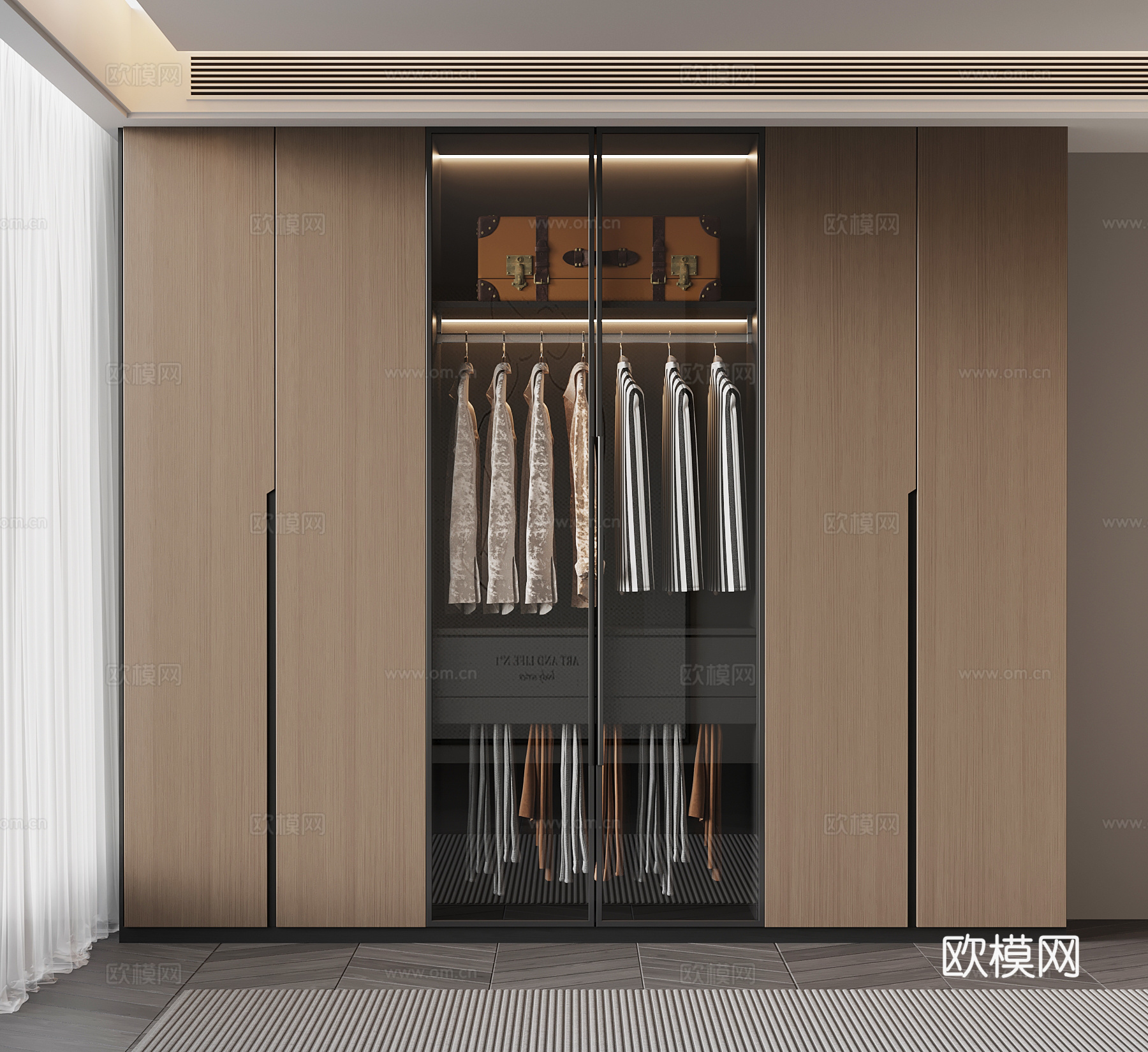 现代意式衣柜3d模型