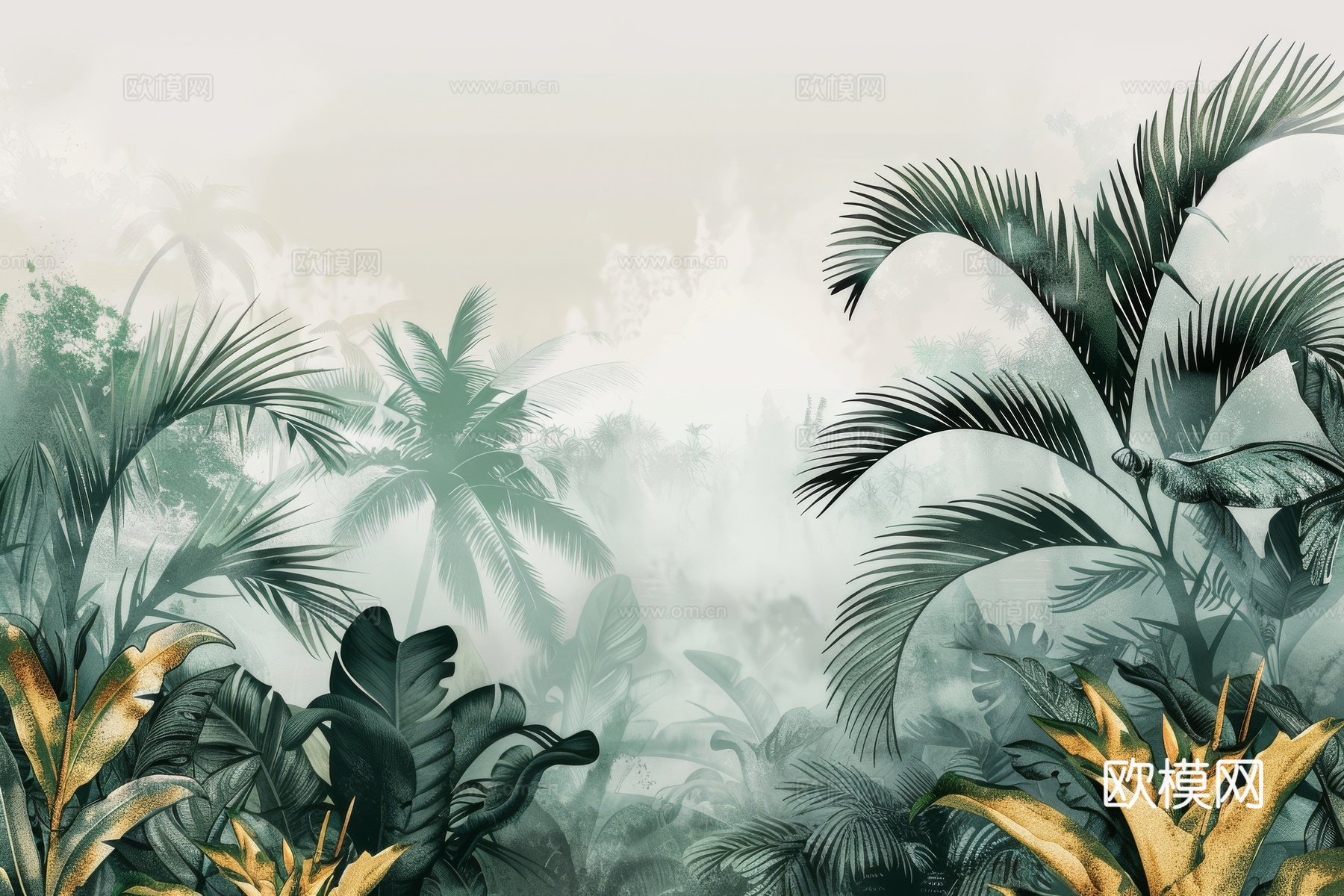 欧式田园热带雨林壁纸下载（渲染图6）