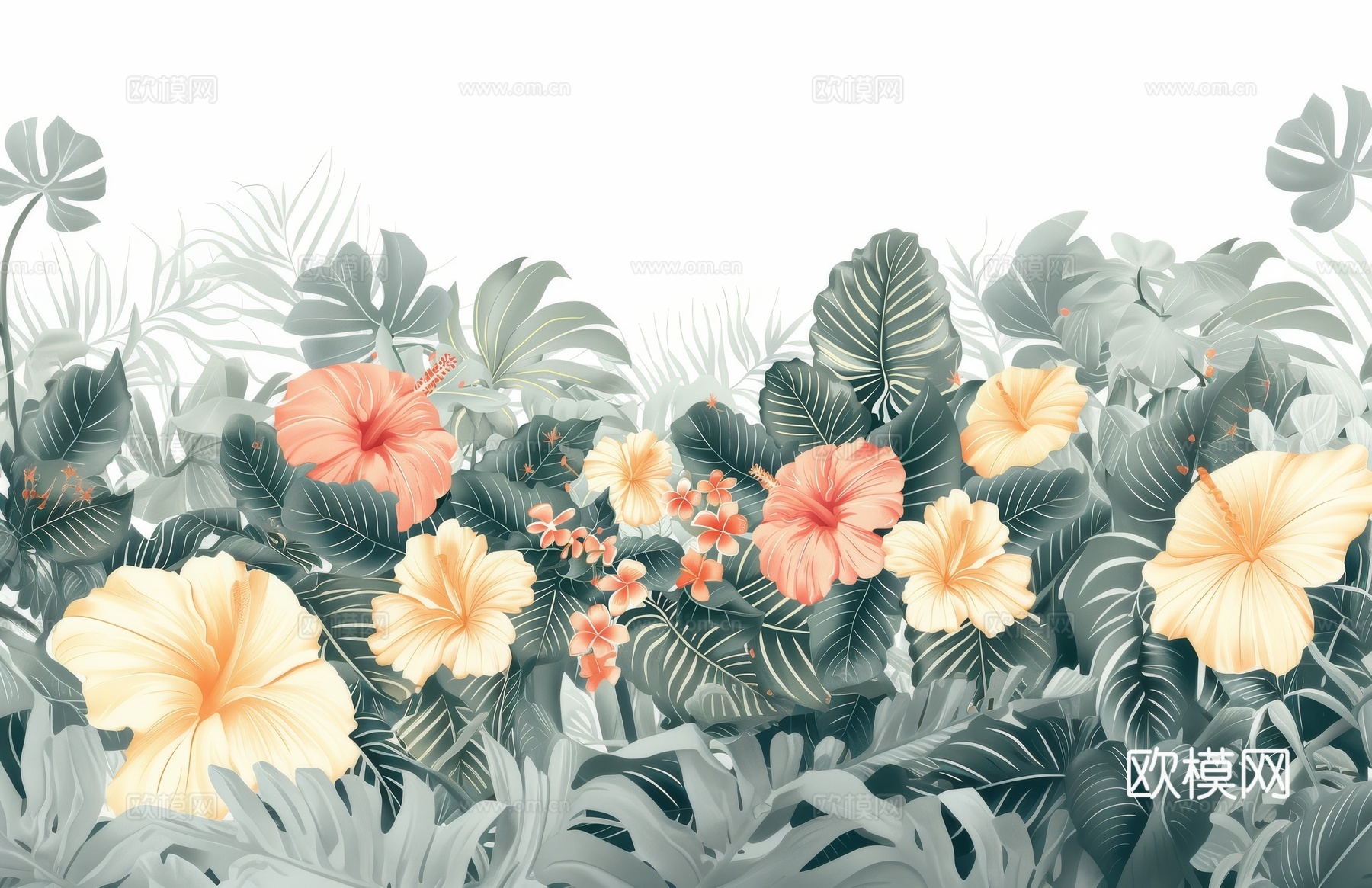 欧式田园热带雨林壁纸下载（渲染图2）