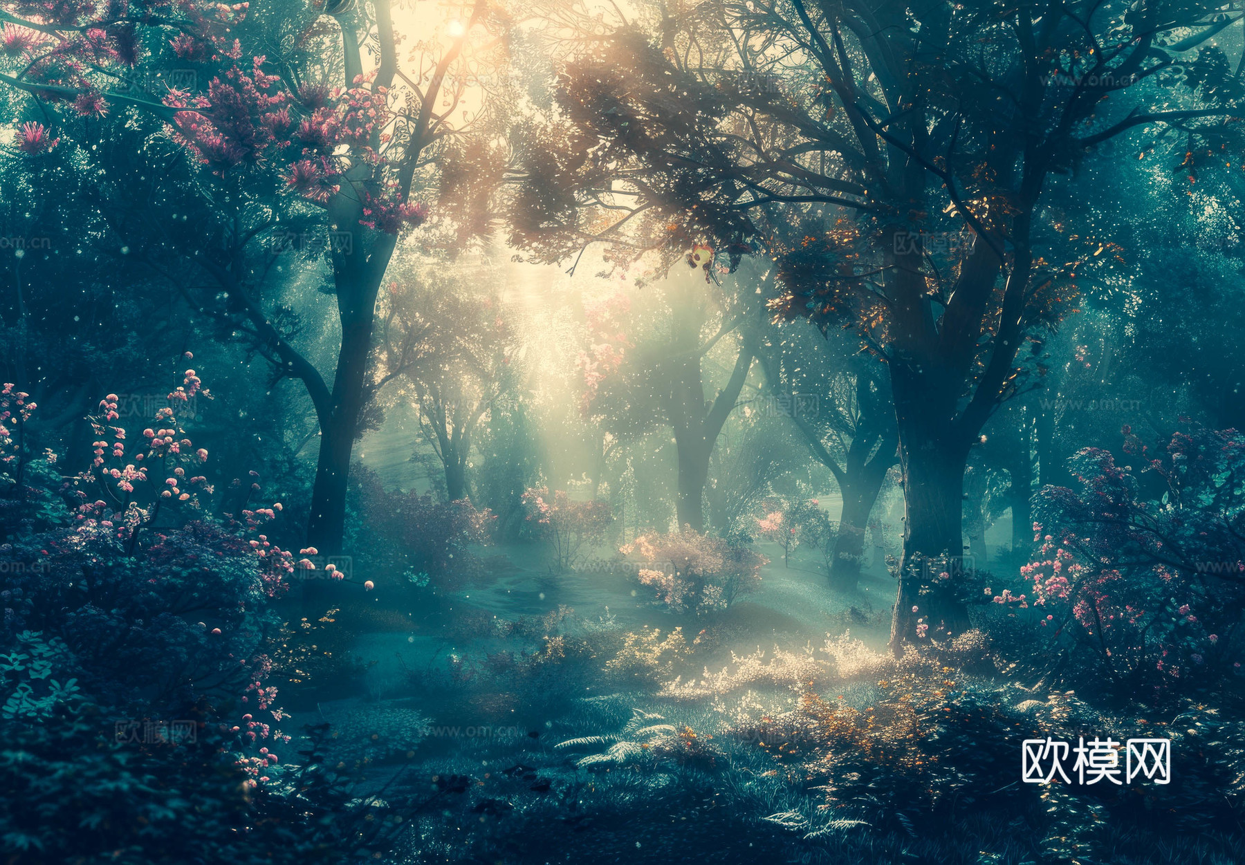 欧式田园热带雨林壁纸下载（渲染图8）