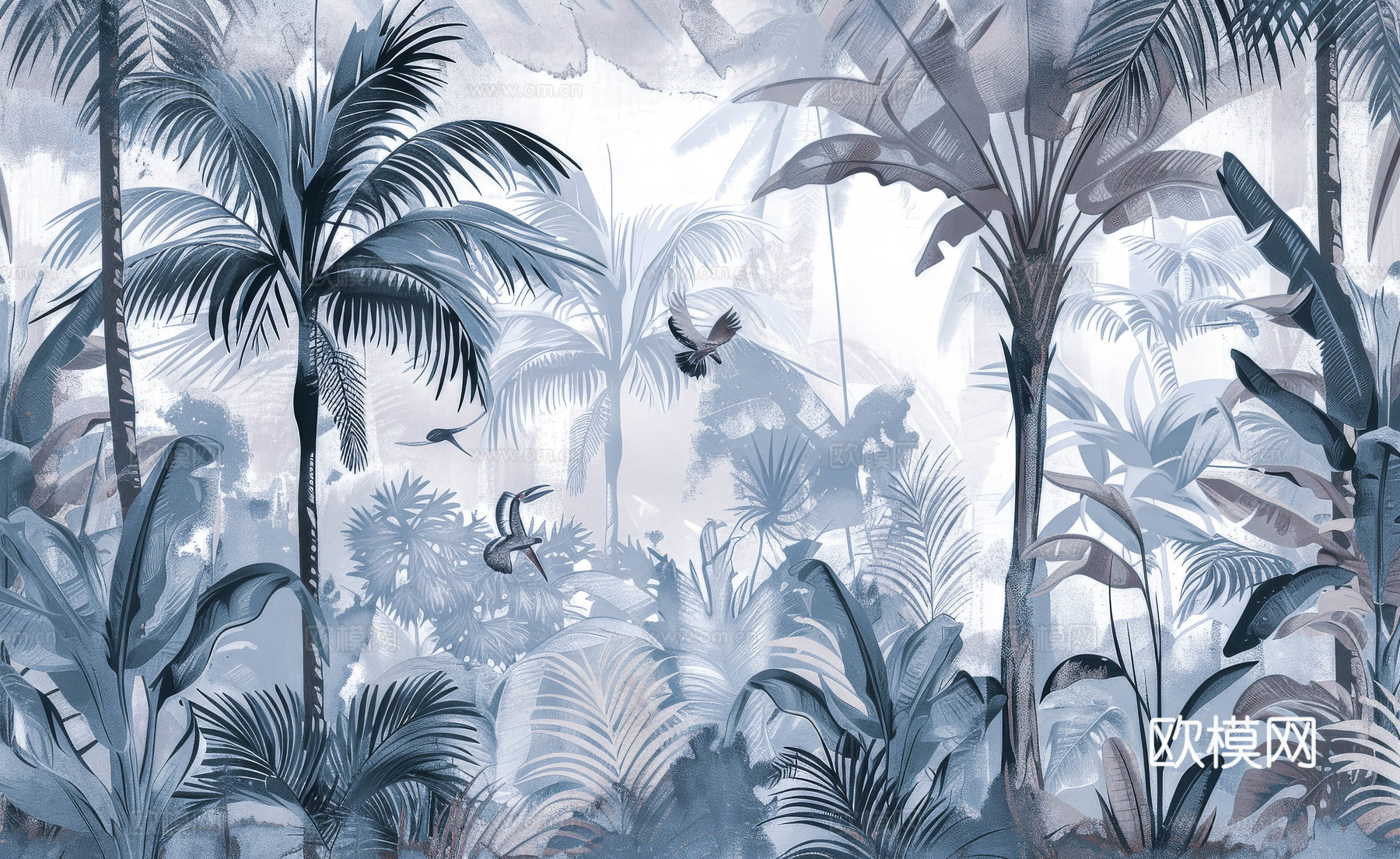 欧式田园热带雨林壁纸下载（渲染图8）