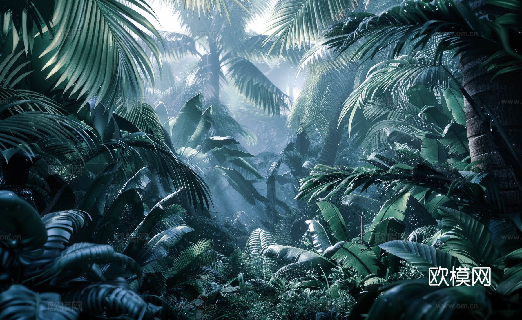 欧式田园热带雨林壁纸下载（渲染图3）