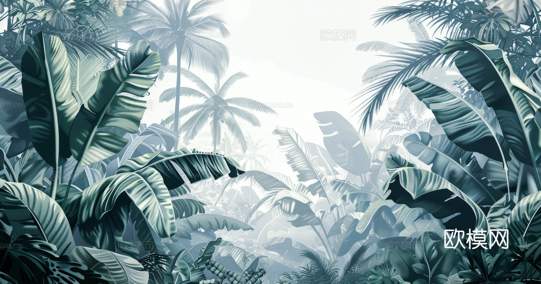 欧式田园热带雨林壁纸下载（渲染图1）