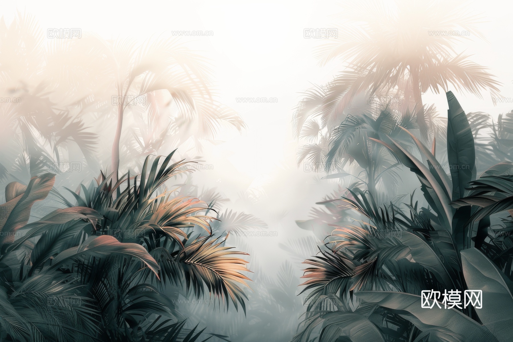 欧式田园热带雨林壁纸下载（渲染图5）