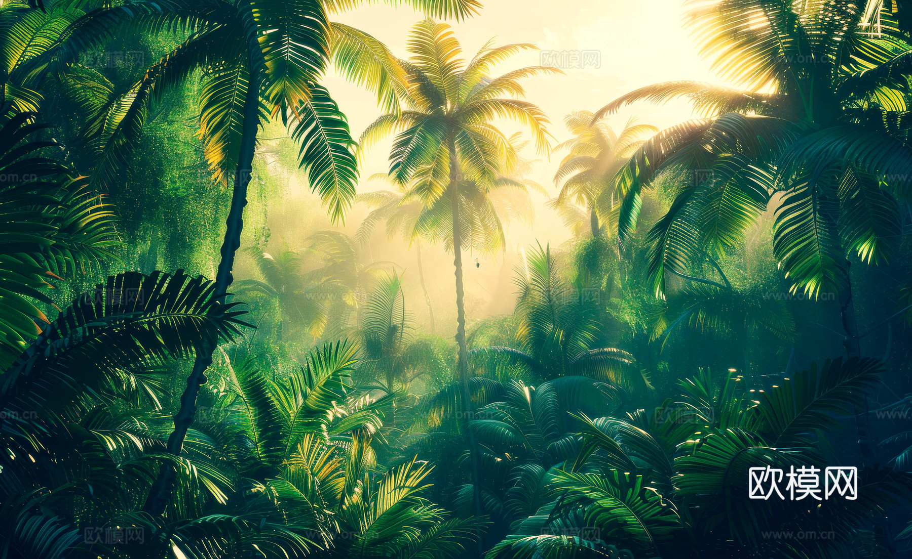 欧式田园热带雨林壁纸下载（渲染图5）