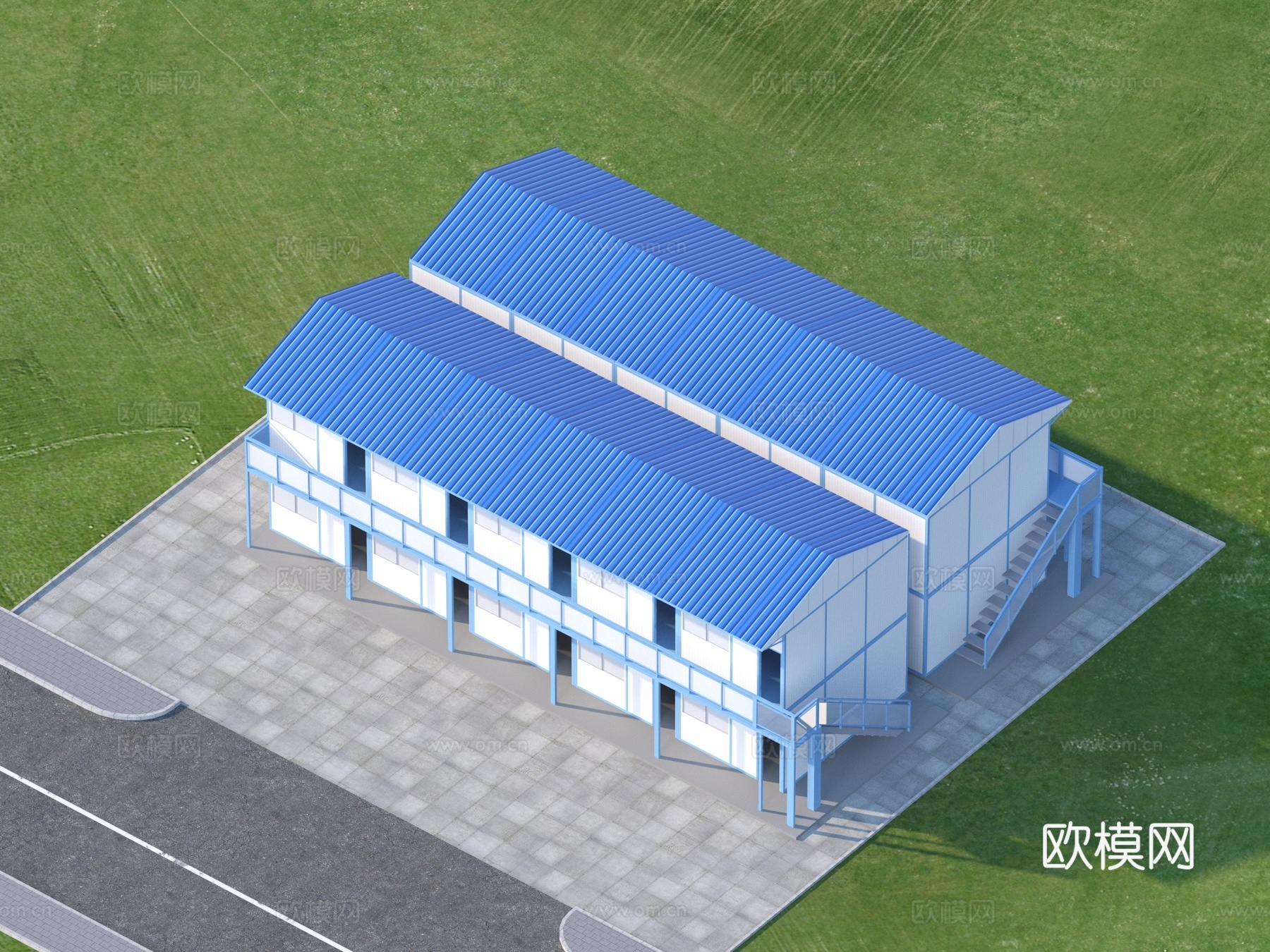 活动板房 施工板房 简易板房3d模型