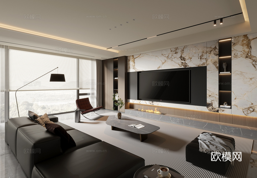 現(xiàn)代意式客廳3d模型下載
