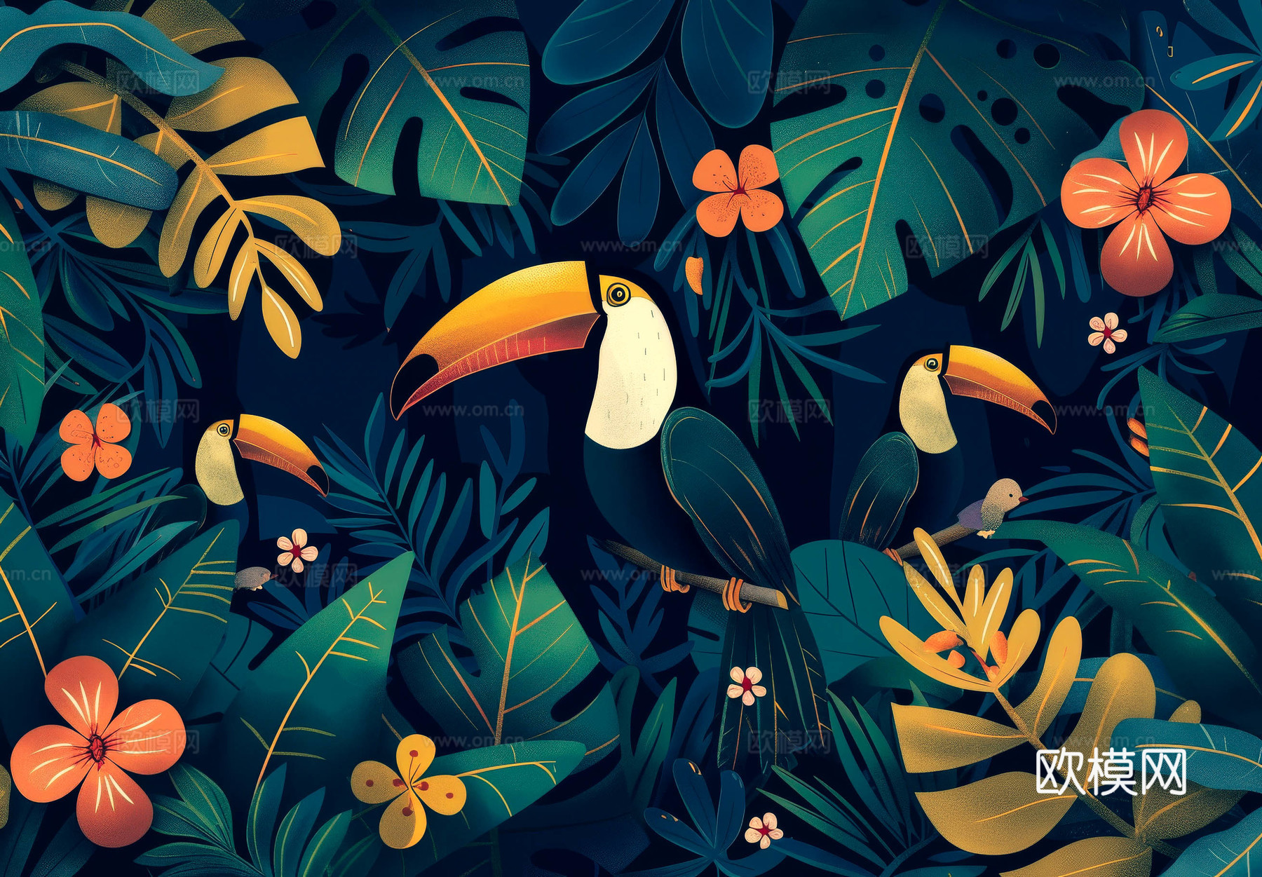 欧式田园热带雨林壁纸下载（渲染图7）