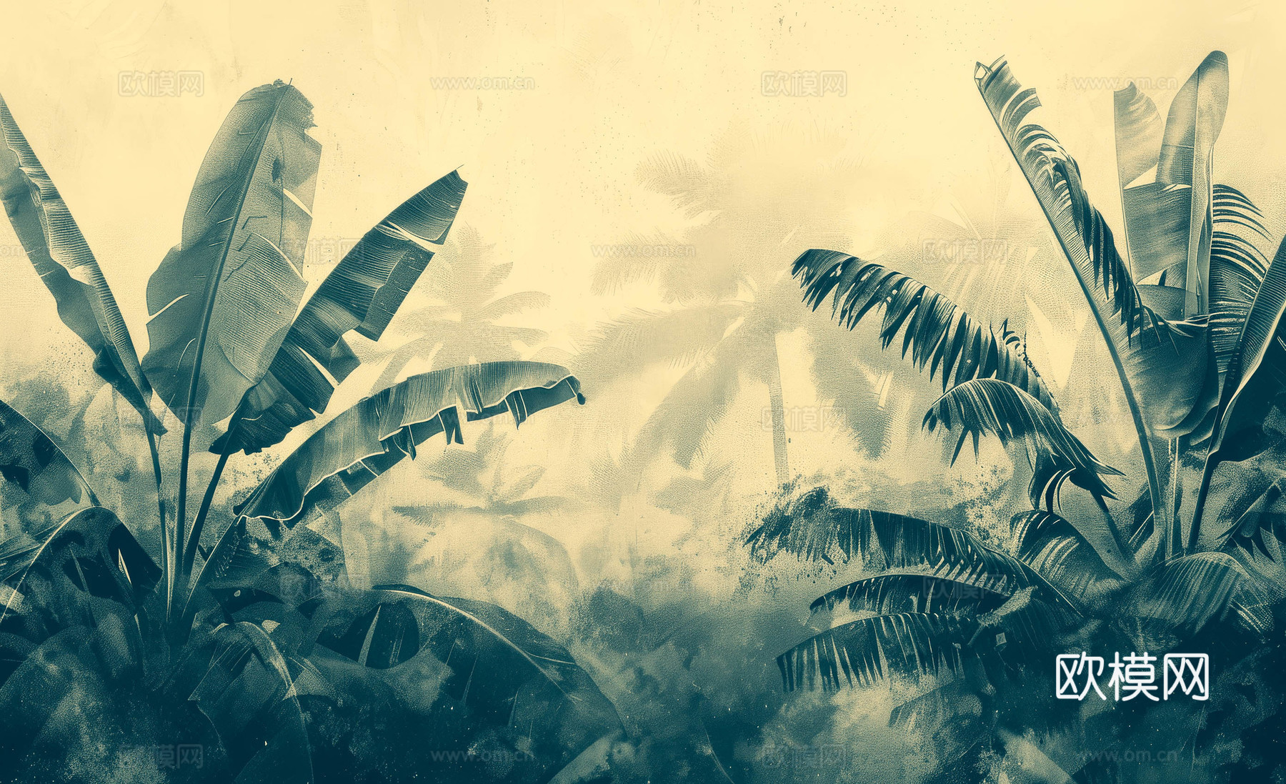 欧式田园热带雨林壁纸下载（渲染图1）