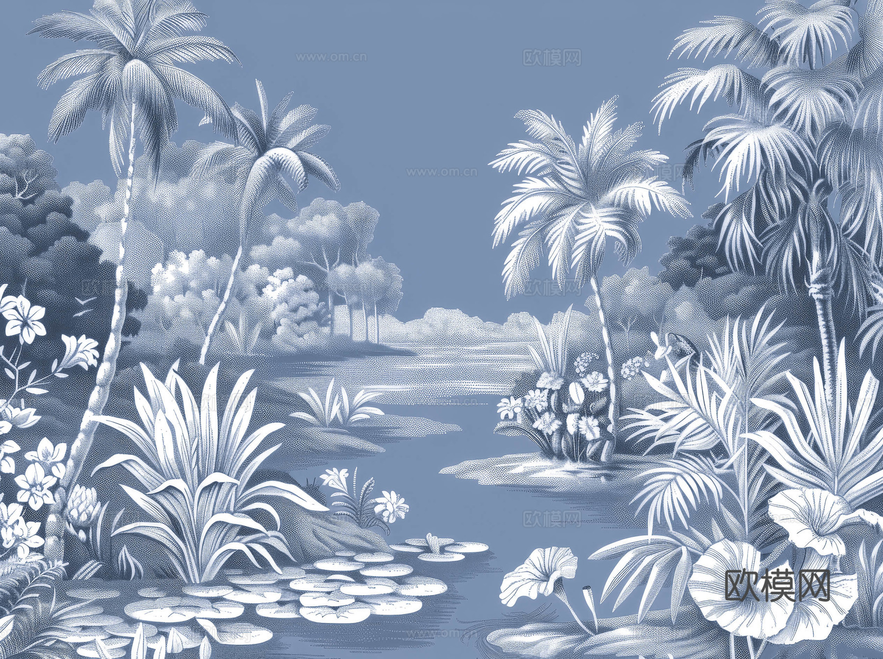 欧式田园热带雨林壁纸下载（渲染图7）