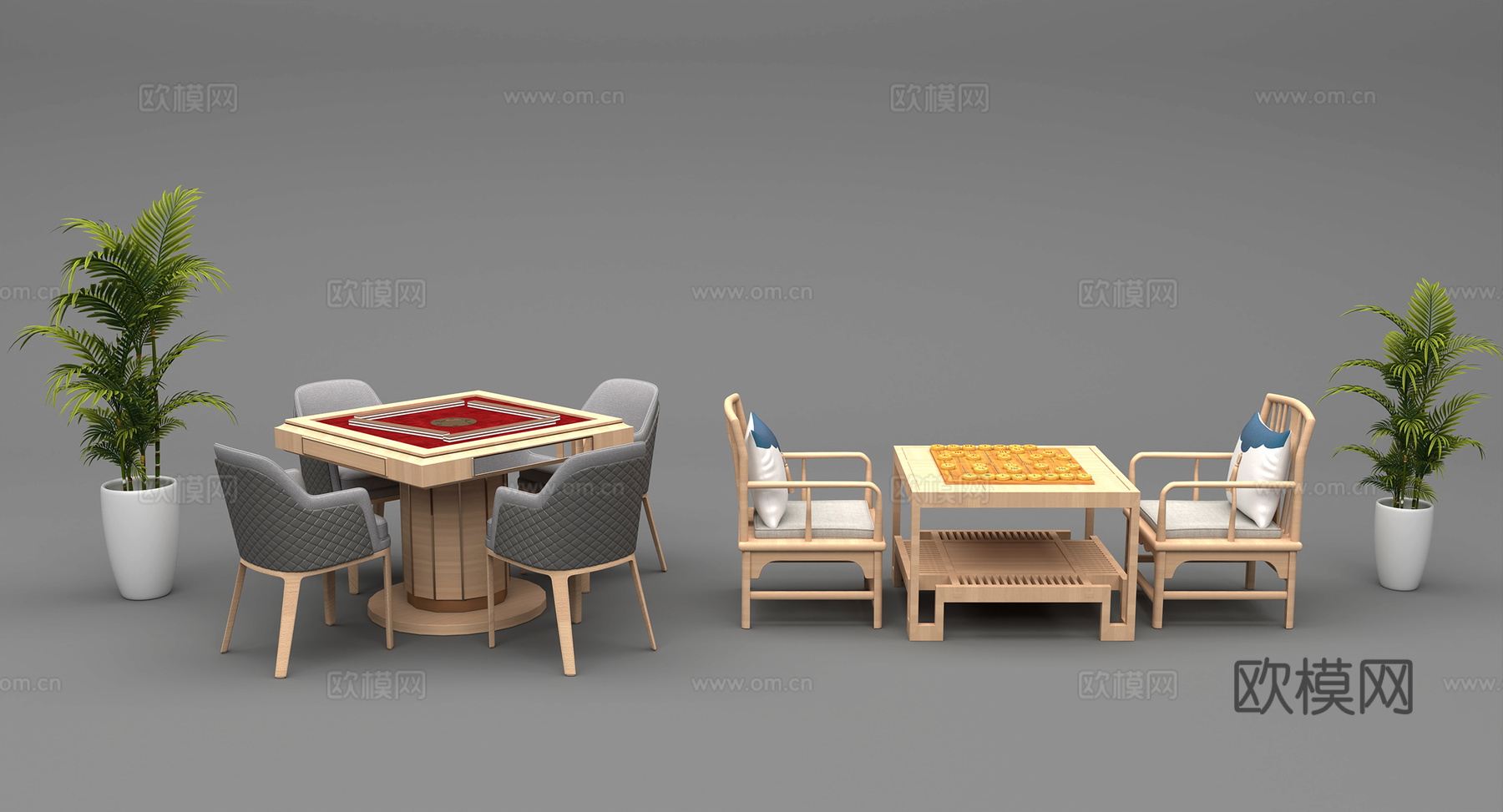 麻将机及象棋桌椅3d模型