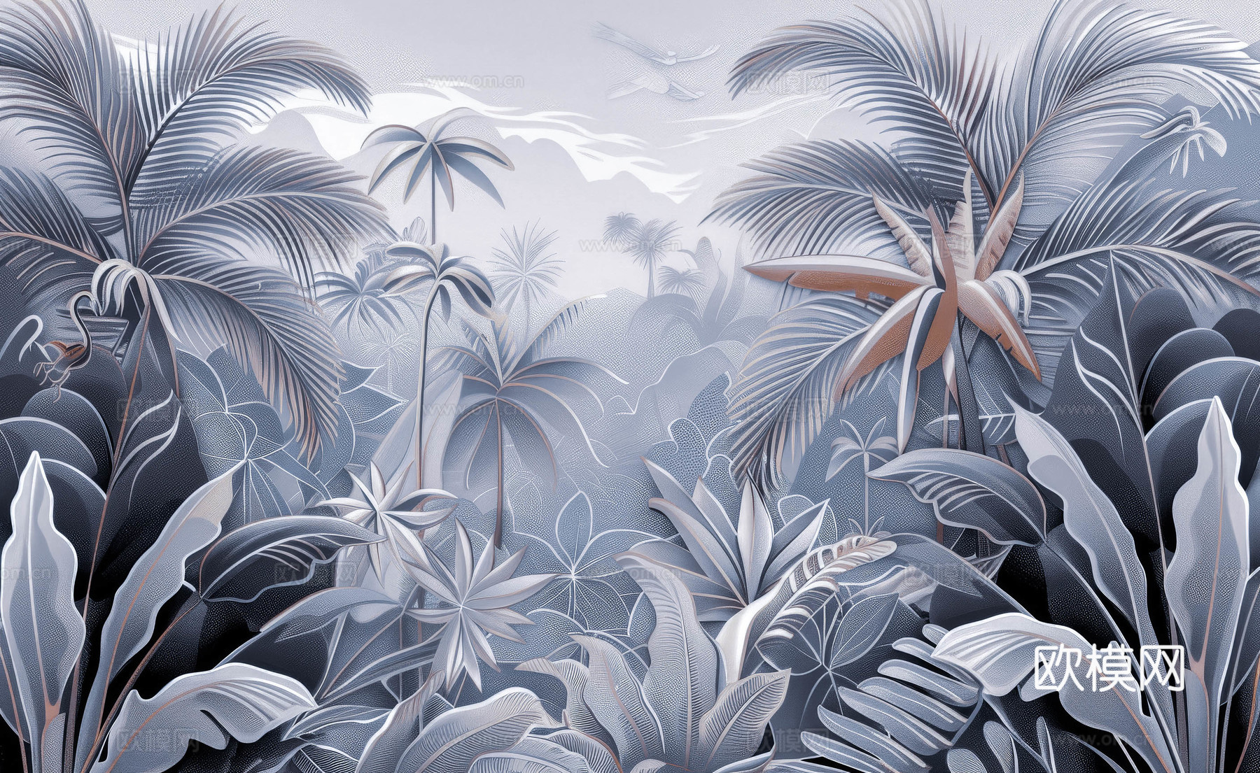 欧式田园热带雨林壁纸下载（渲染图5）