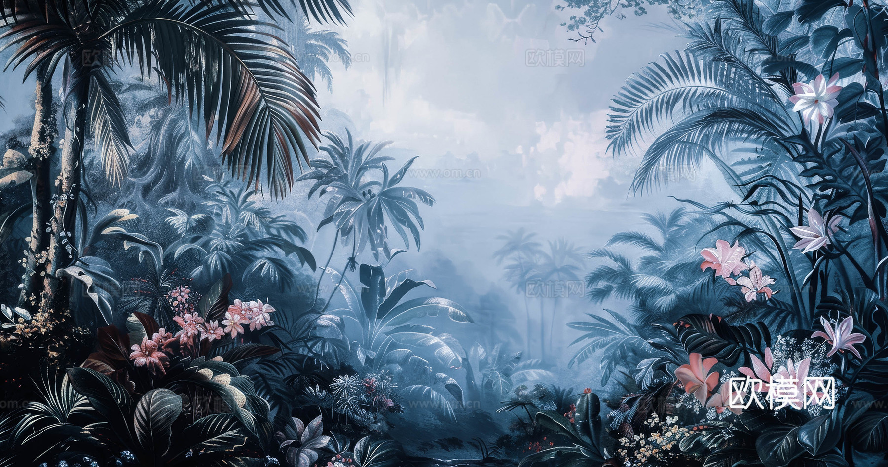 欧式田园热带雨林壁纸下载（渲染图6）