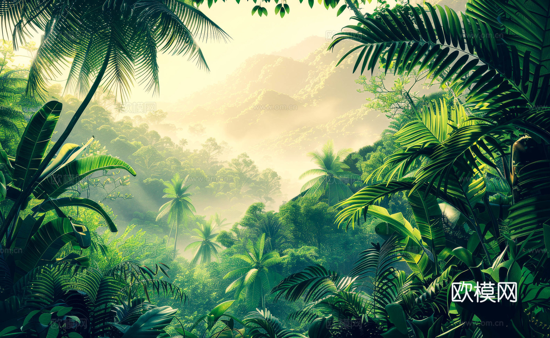 欧式田园热带雨林壁纸下载（渲染图8）