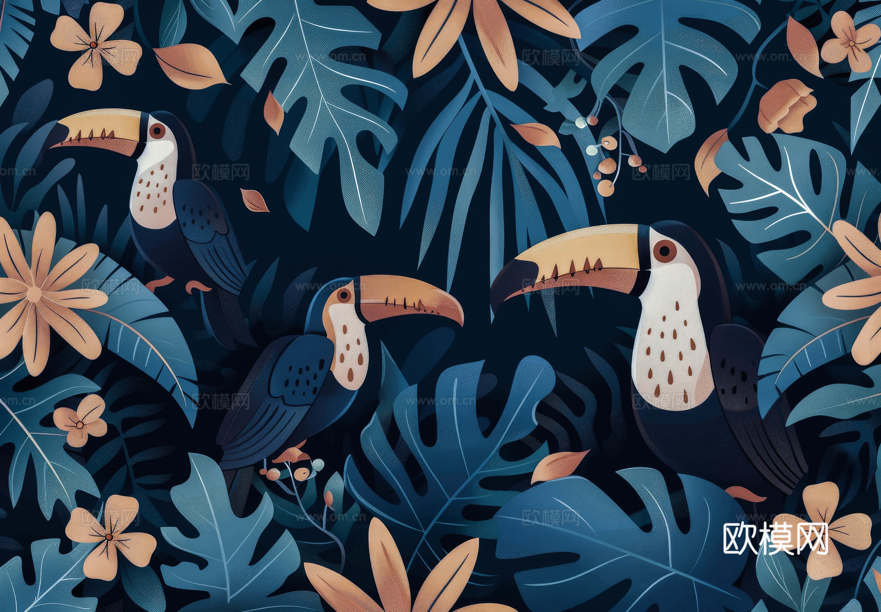 欧式田园热带雨林壁纸下载（渲染图4）