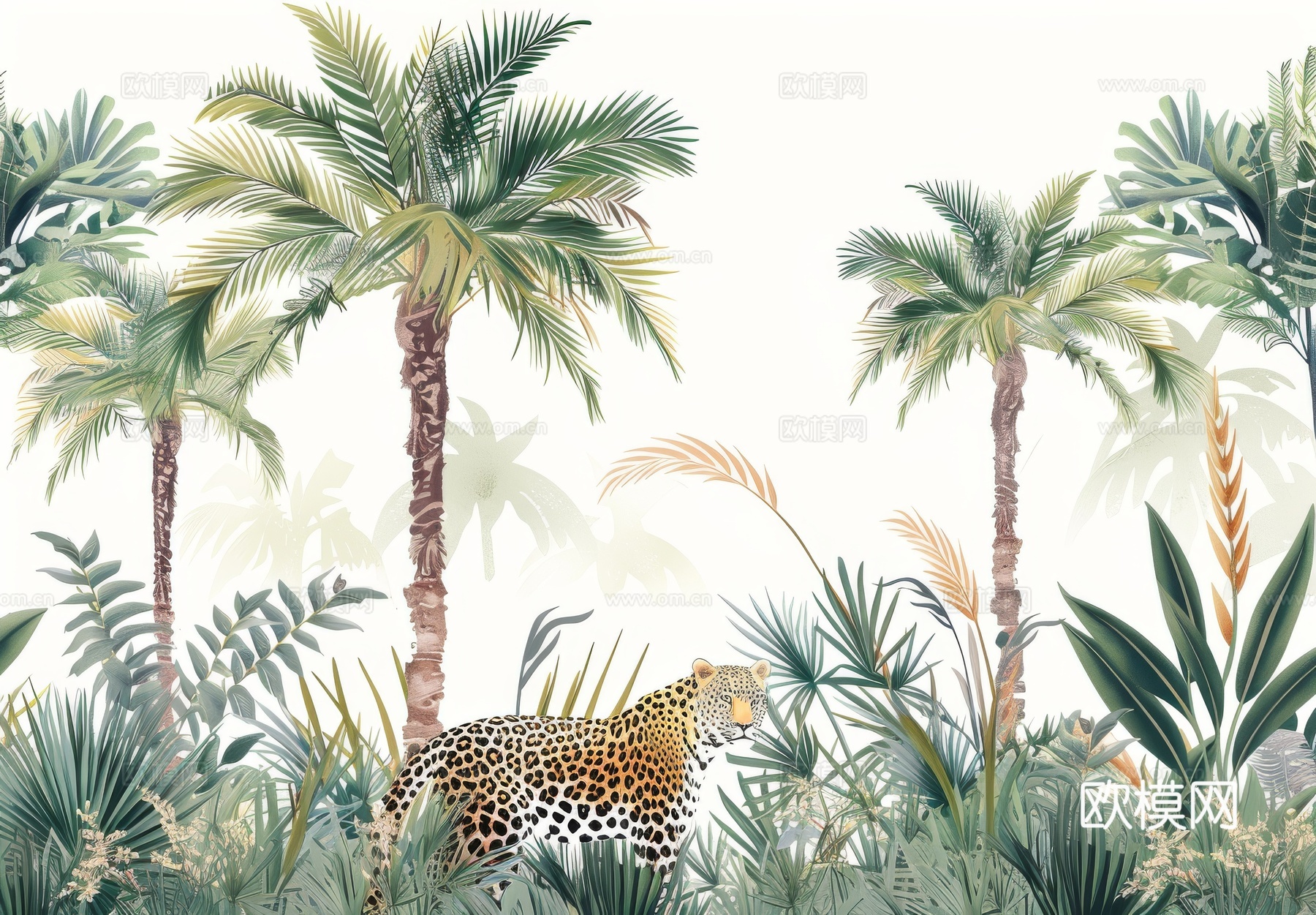 欧式田园热带雨林壁纸下载（渲染图8）