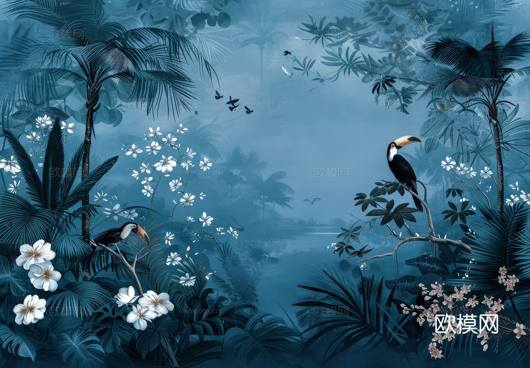 欧式田园热带雨林壁纸下载（渲染图5）