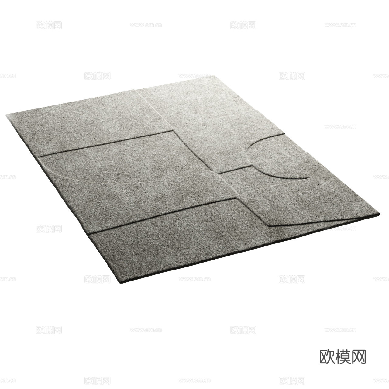 Flexform 现代地毯 极简地毯 方形地毯 抽象地毯3d模型