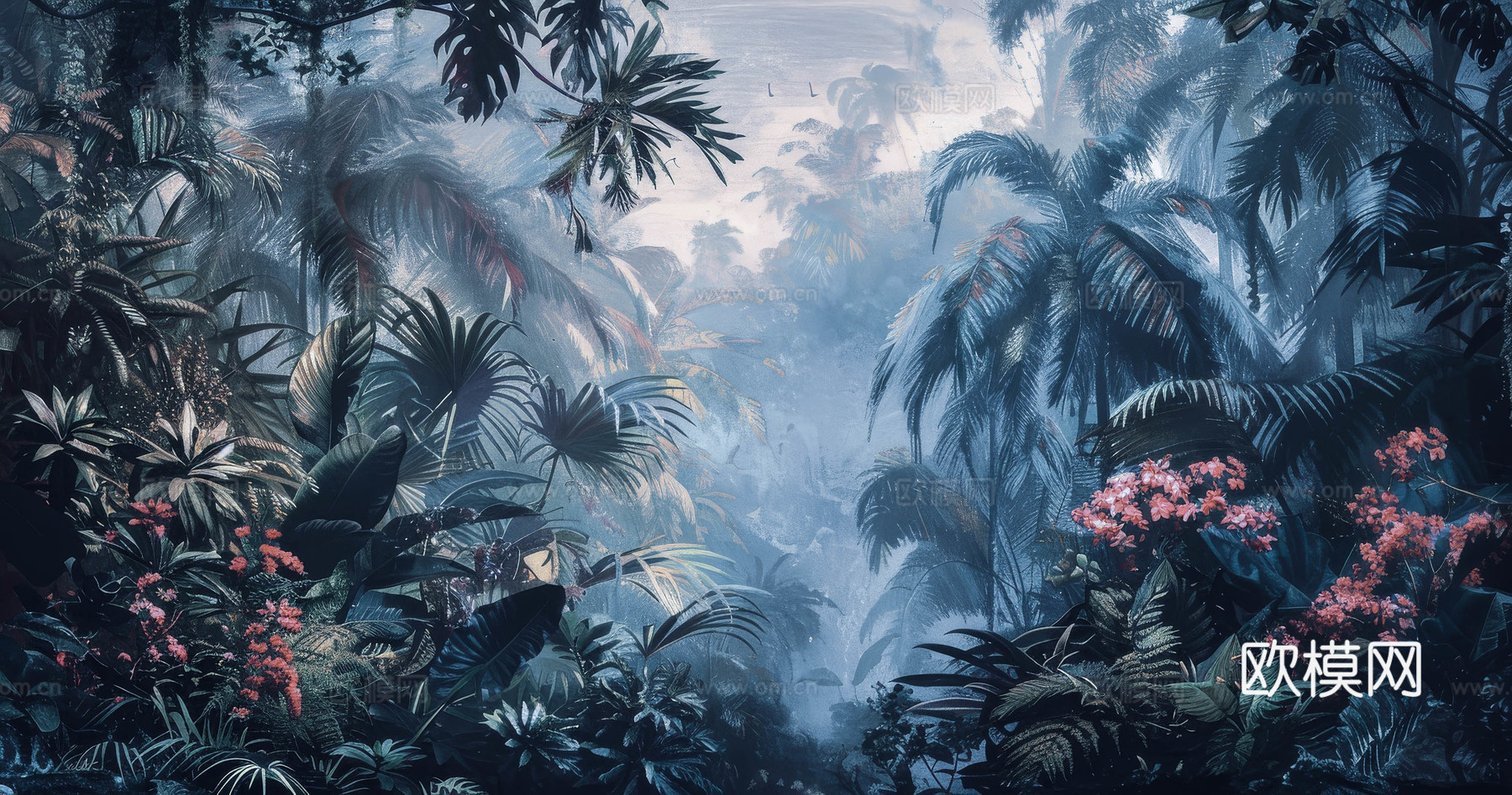 欧式田园热带雨林壁纸下载（渲染图7）