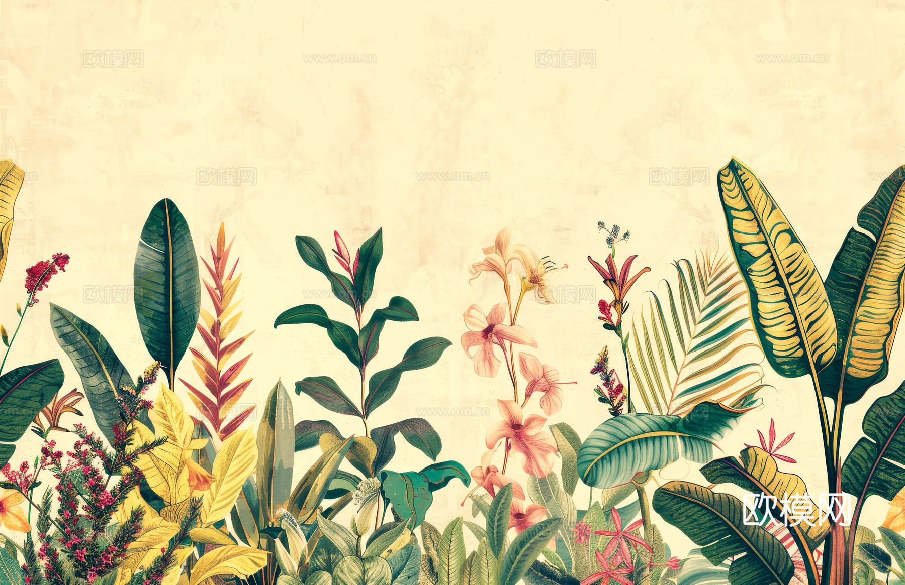 欧式田园热带雨林壁纸下载（渲染图8）