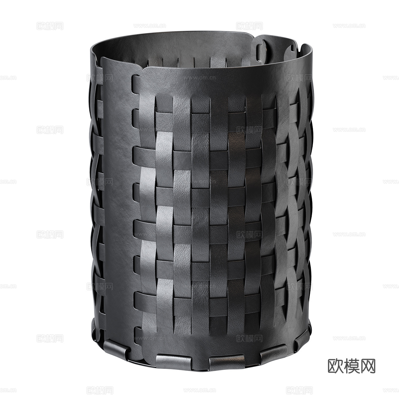 ADJ 现代篮子 洗衣篮 皮革篮子 黑色篮子 装饰品摆件3d模型