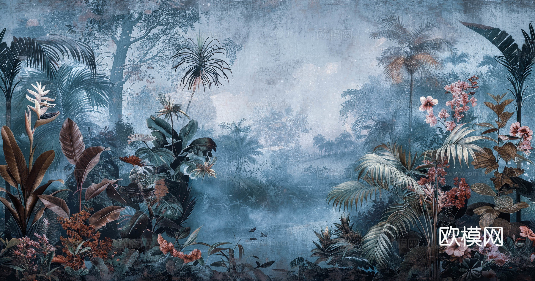 欧式田园热带雨林壁纸下载（渲染图4）