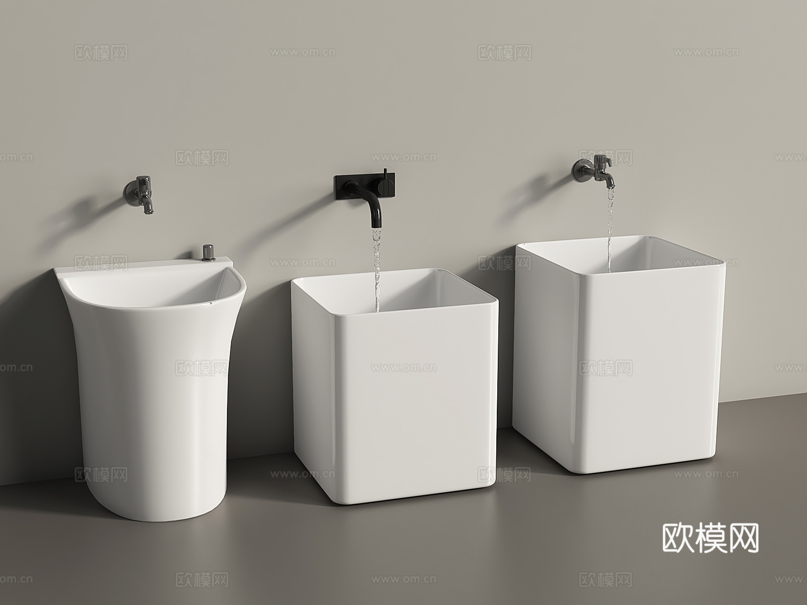 现代拖把池墩布池3d模型