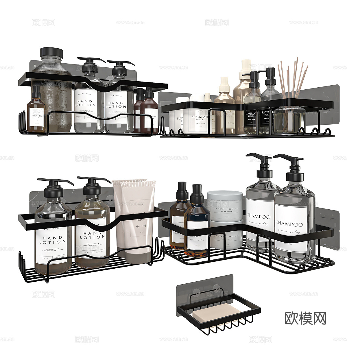 现代浴室配件 洗护用品3d模型