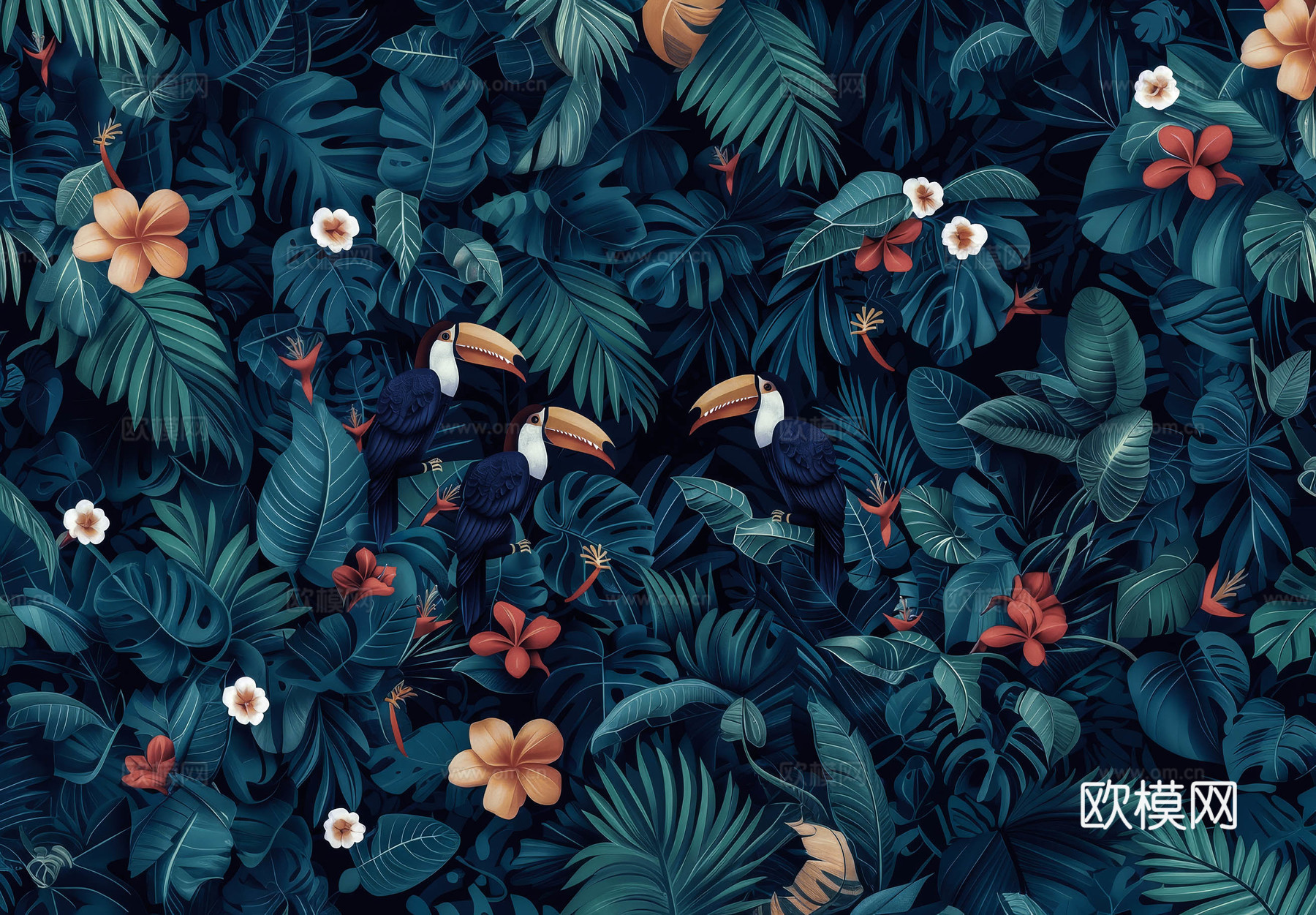 欧式田园热带雨林壁纸下载（渲染图8）