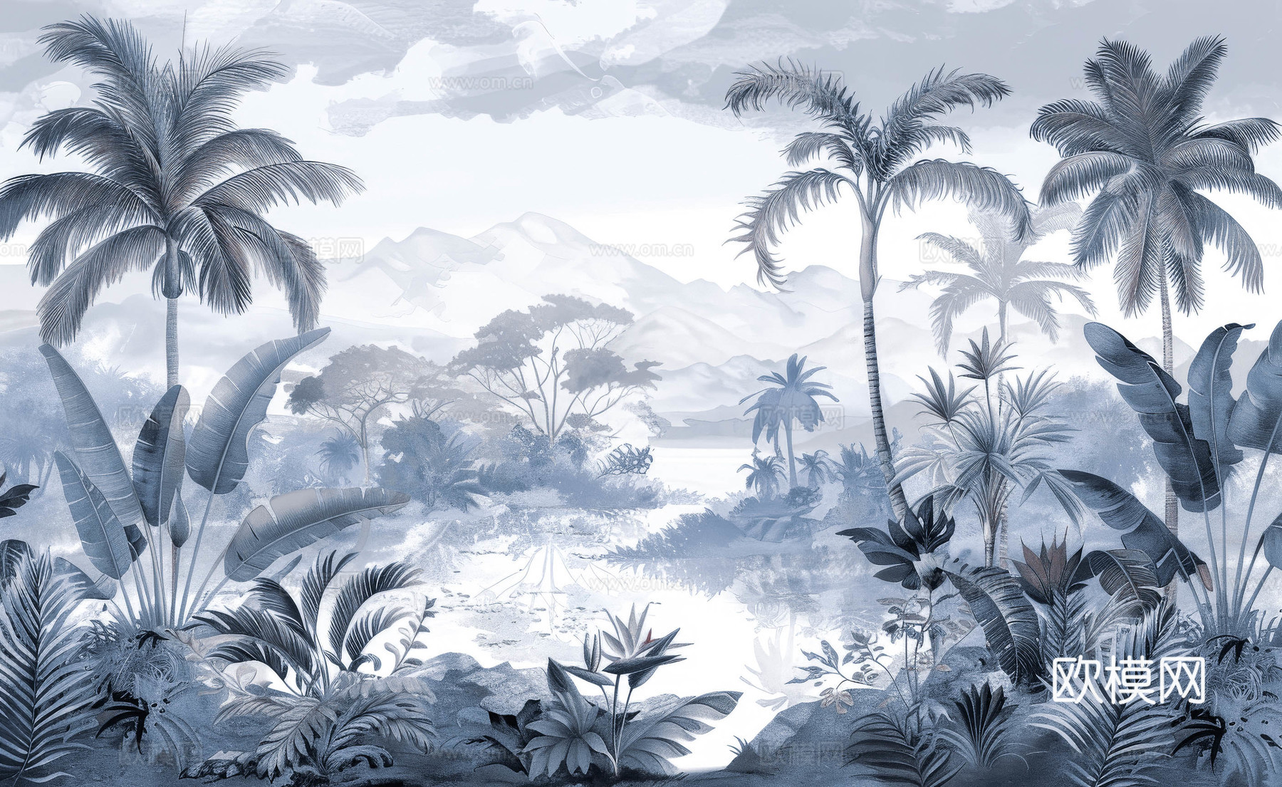 欧式田园热带雨林壁纸下载（渲染图7）