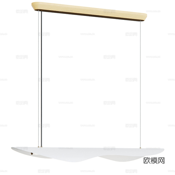 新中式輕奢條形吊燈3d模型下載(渲染圖3)