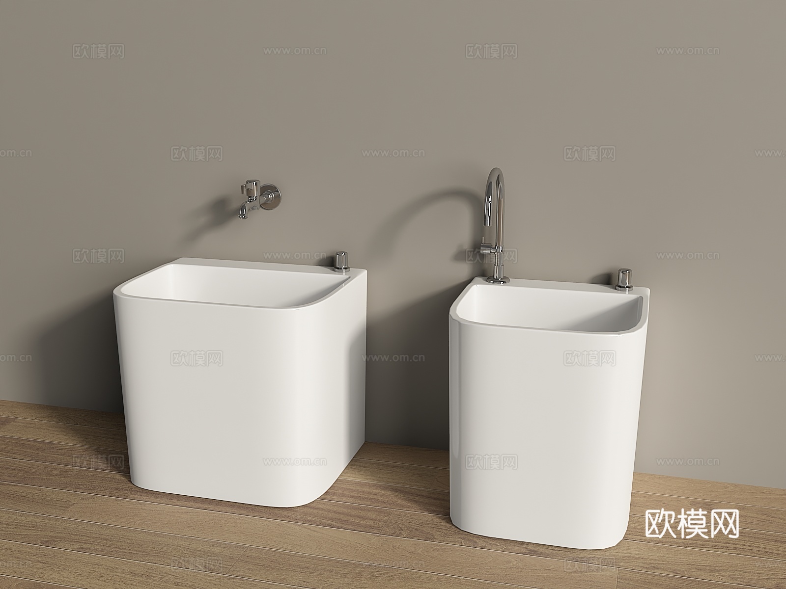 现代拖把池墩布池3d模型