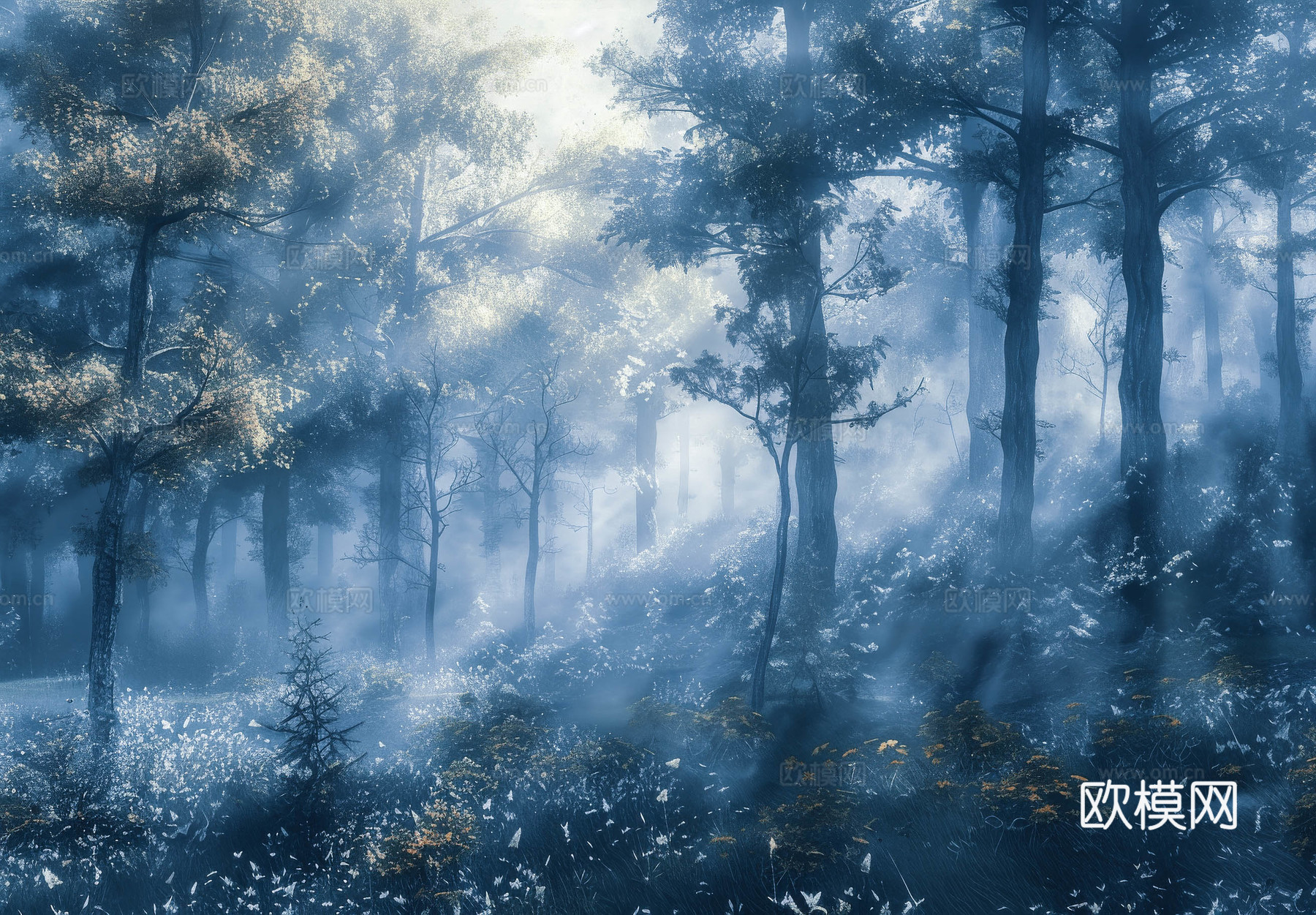 欧式田园热带雨林壁纸下载（渲染图7）