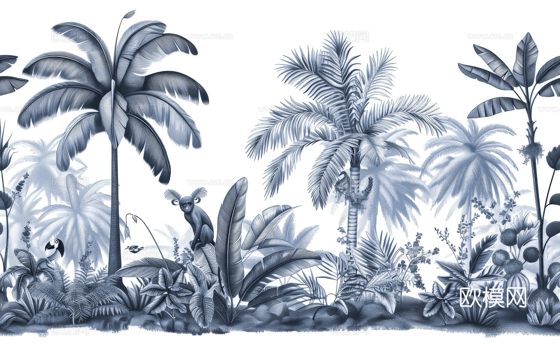 欧式田园热带雨林壁纸下载（渲染图5）