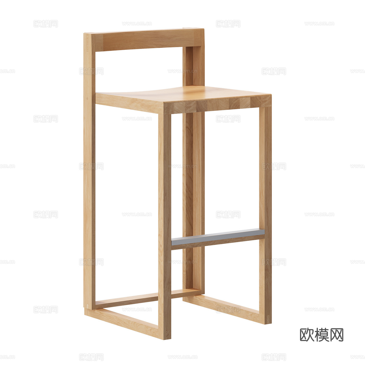 Outline 极简吧椅 北欧吧椅 原木吧椅 木凳 木吧椅3d模型