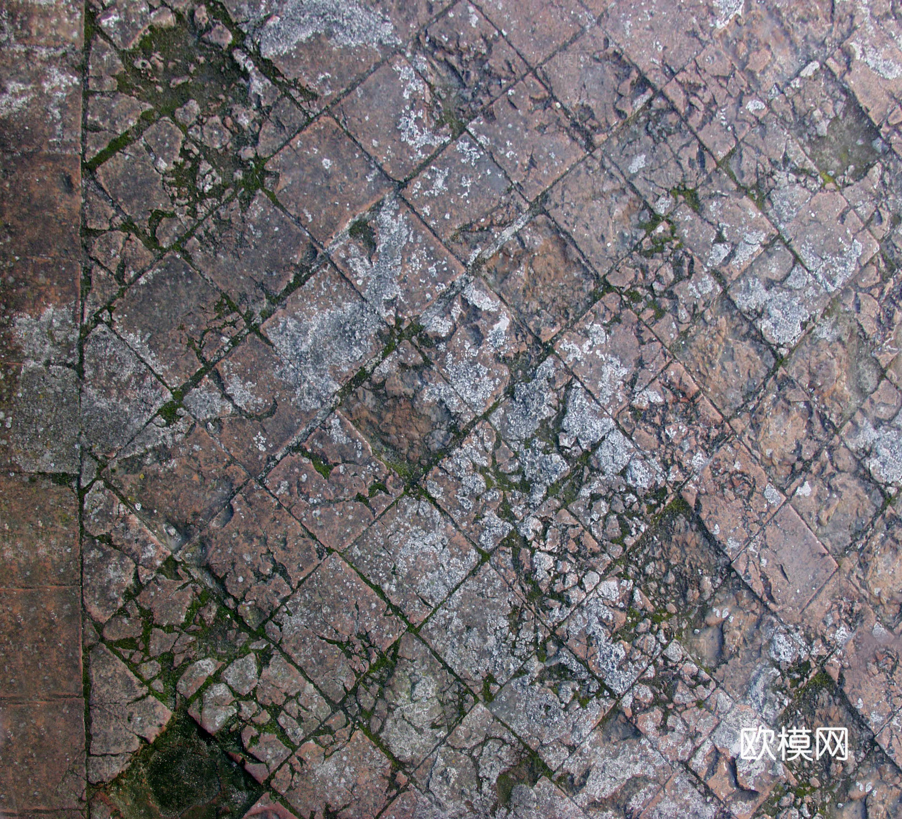 砖块路面  石材拼花 古典墙砖地砖