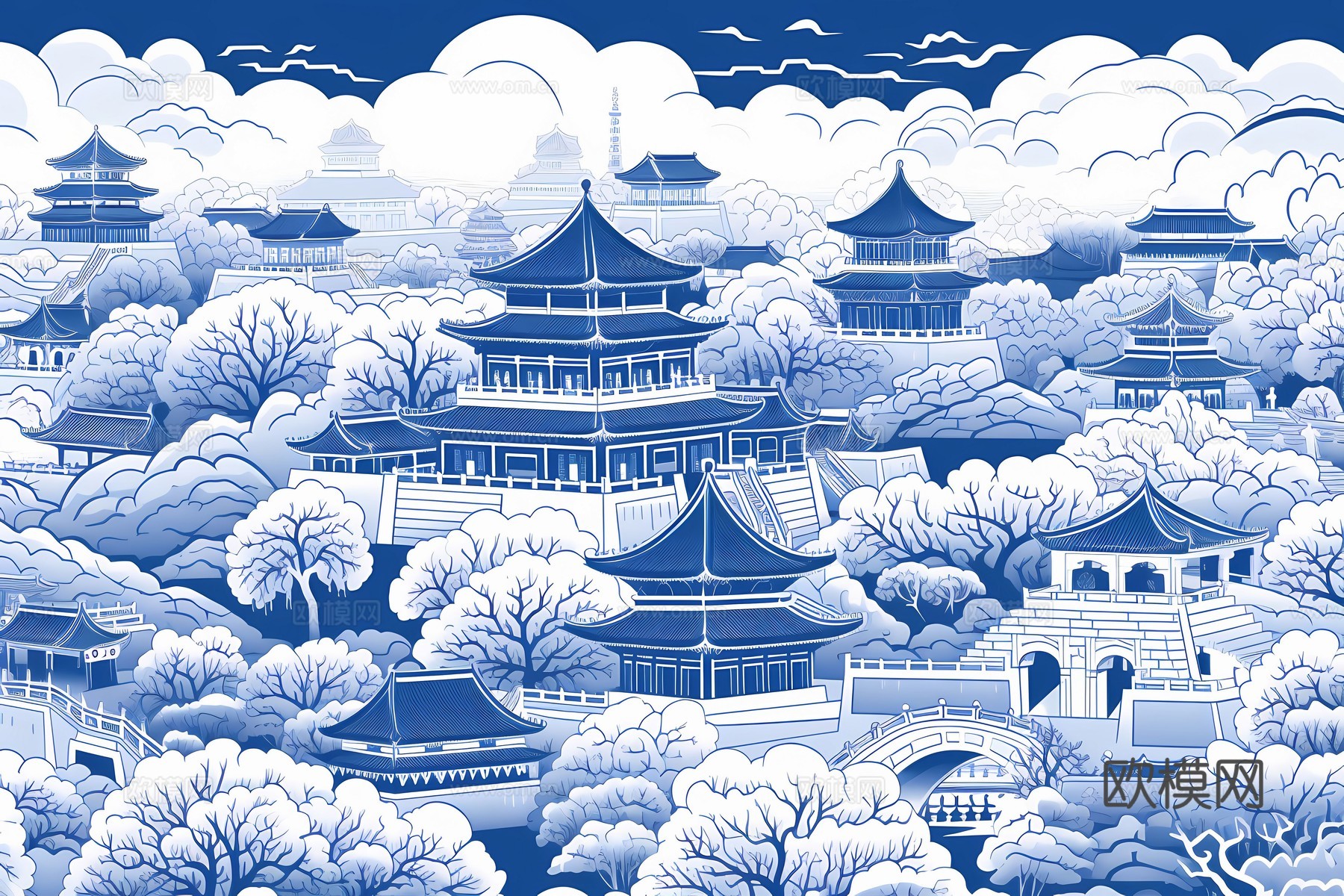 新中式国风壁纸壁画