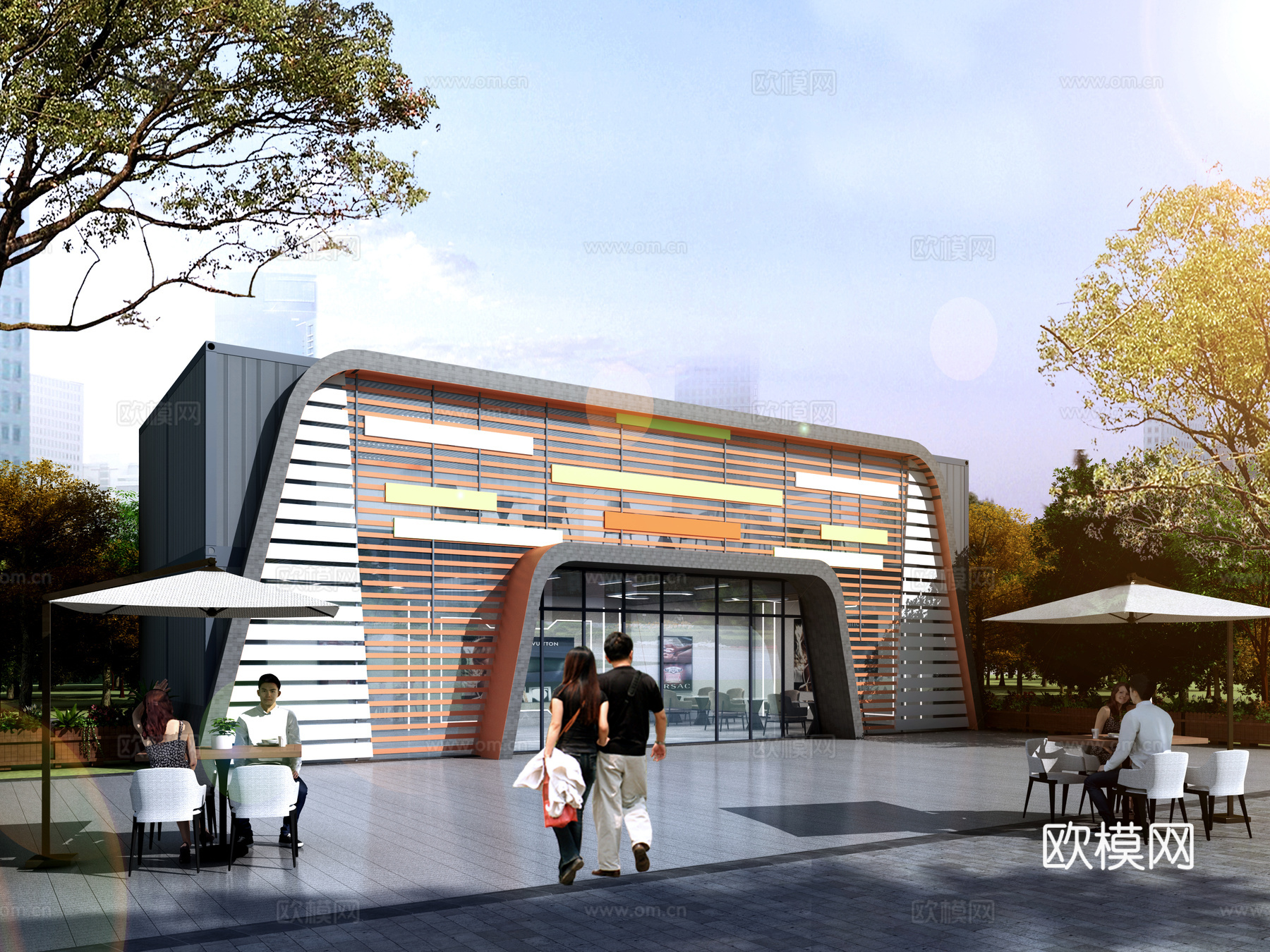 集装箱 改造 集成房 场馆 展馆 商业 茶室 办公su模型